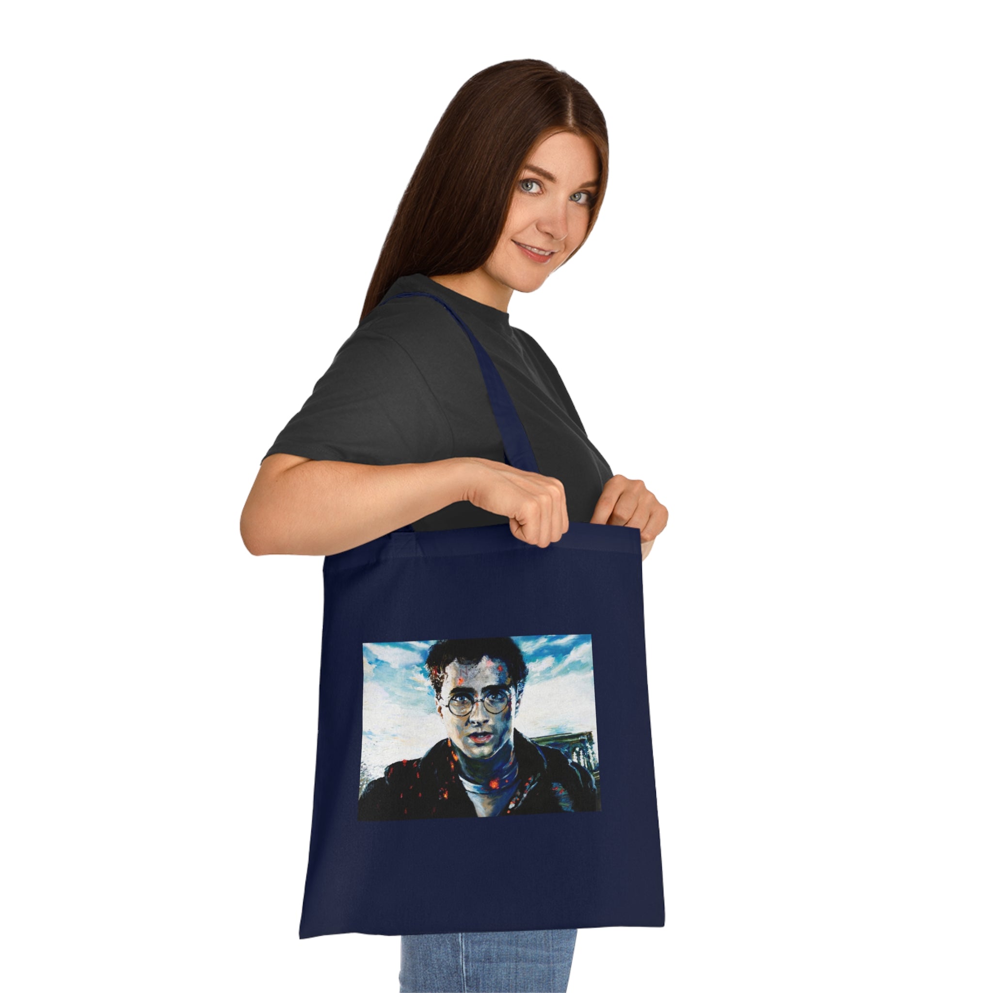 Wizard Academy Fantasy Magic Gift for Book Lovers  Cotton Tote Bag Eco-Friendly Shopping Tote, Book Lover's Accessory, Unique School Bag