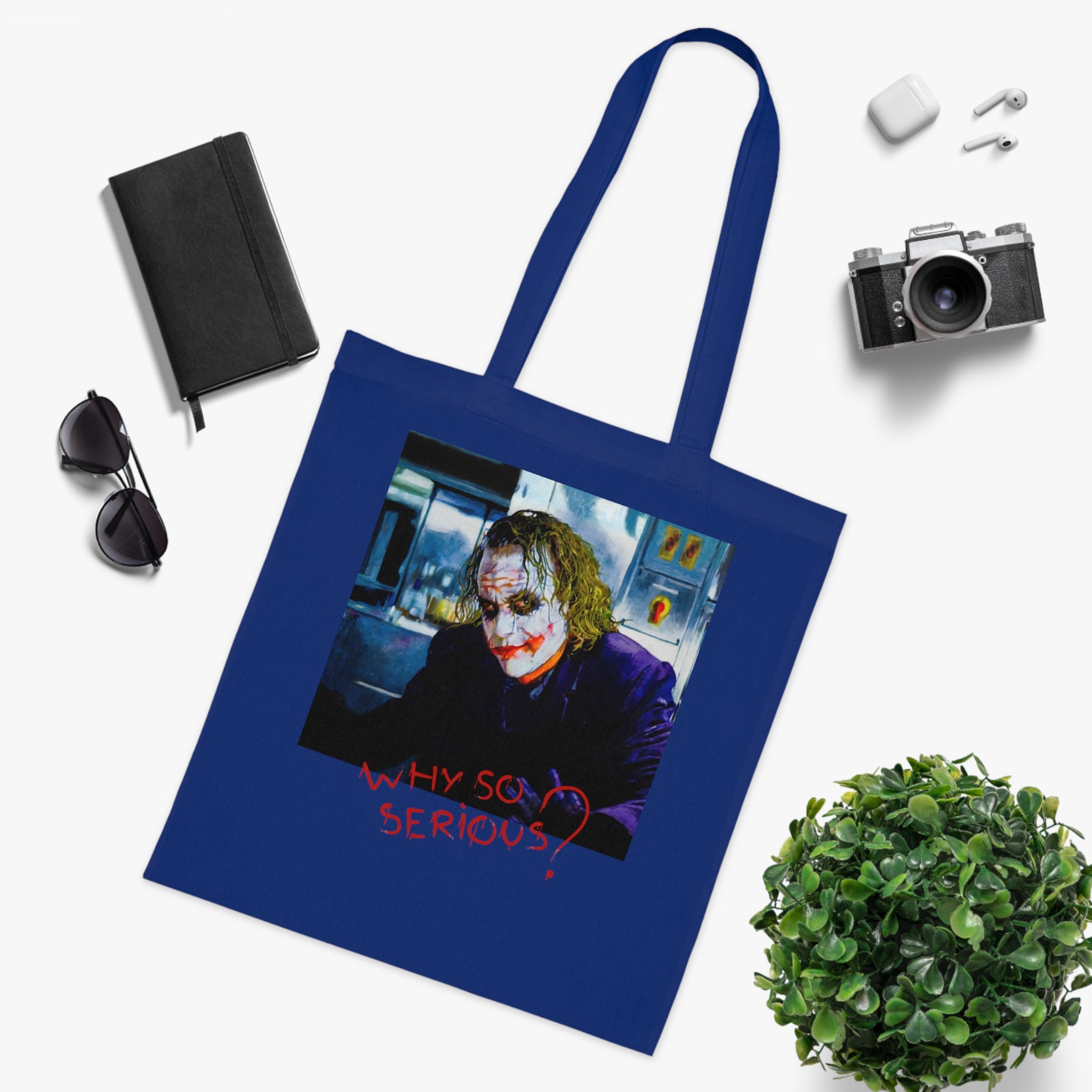 Joker Design - Why so Serious Eco-Friendly, Reusable Shopping Bag, Gift for Fans, Movie Merchandise, Halloween Decor