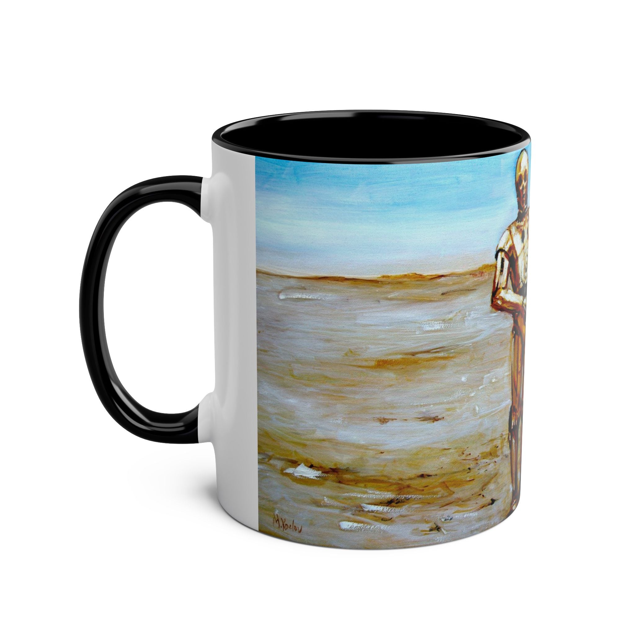 Starwars Abstract - Star Cutouts SC480 Official Star Wars The Droids R2-D2, C3P-O   Two-Tone Coffee Mugs, 11oz