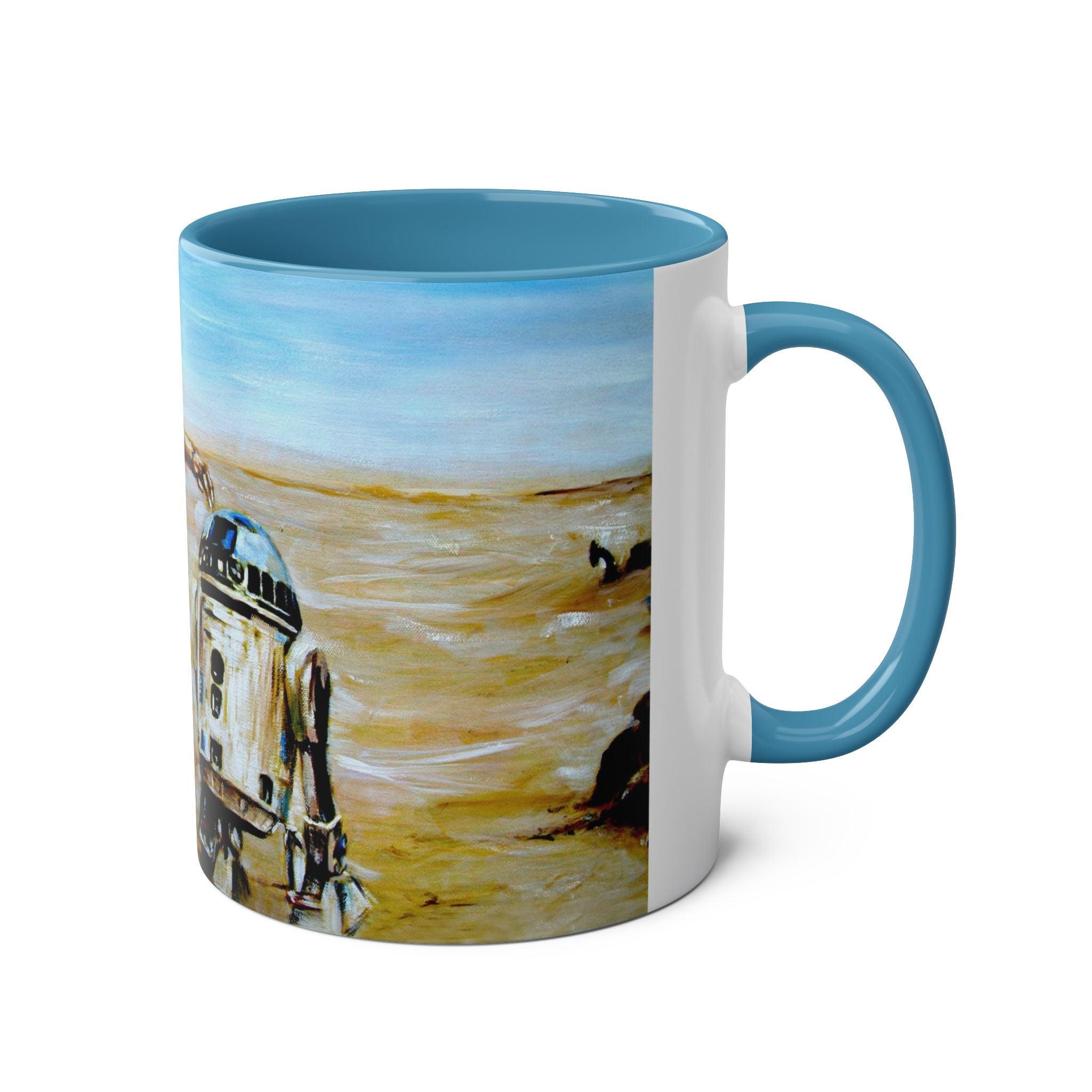 Starwars Abstract - Star Cutouts SC480 Official Star Wars The Droids R2-D2, C3P-O   Two-Tone Coffee Mugs, 11oz