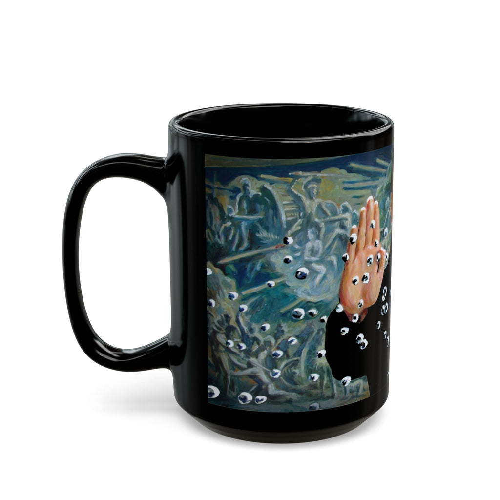 Matrix Movie Mug, Sci-Fi Coffee Cup, Cyberpunk Film Lover Gift, Geeky Cup, Keanu Reeves Fan Present, Black Ceramic Drinkware