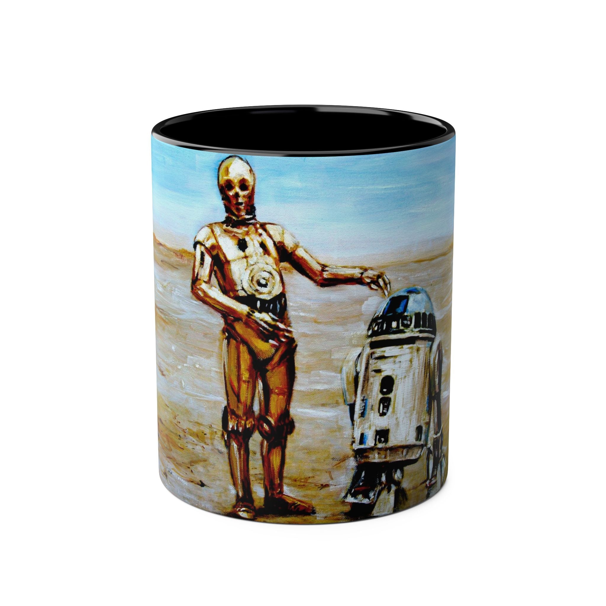 Starwars Abstract - Star Cutouts SC480 Official Star Wars The Droids R2-D2, C3P-O   Two-Tone Coffee Mugs, 11oz