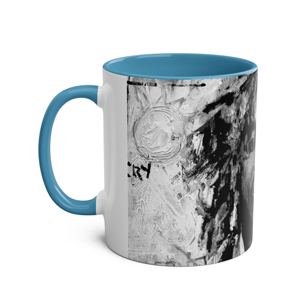 Bob Marley Abstract Two-Tone Coffee Mug – Reggae Music Fan Gift, 11oz