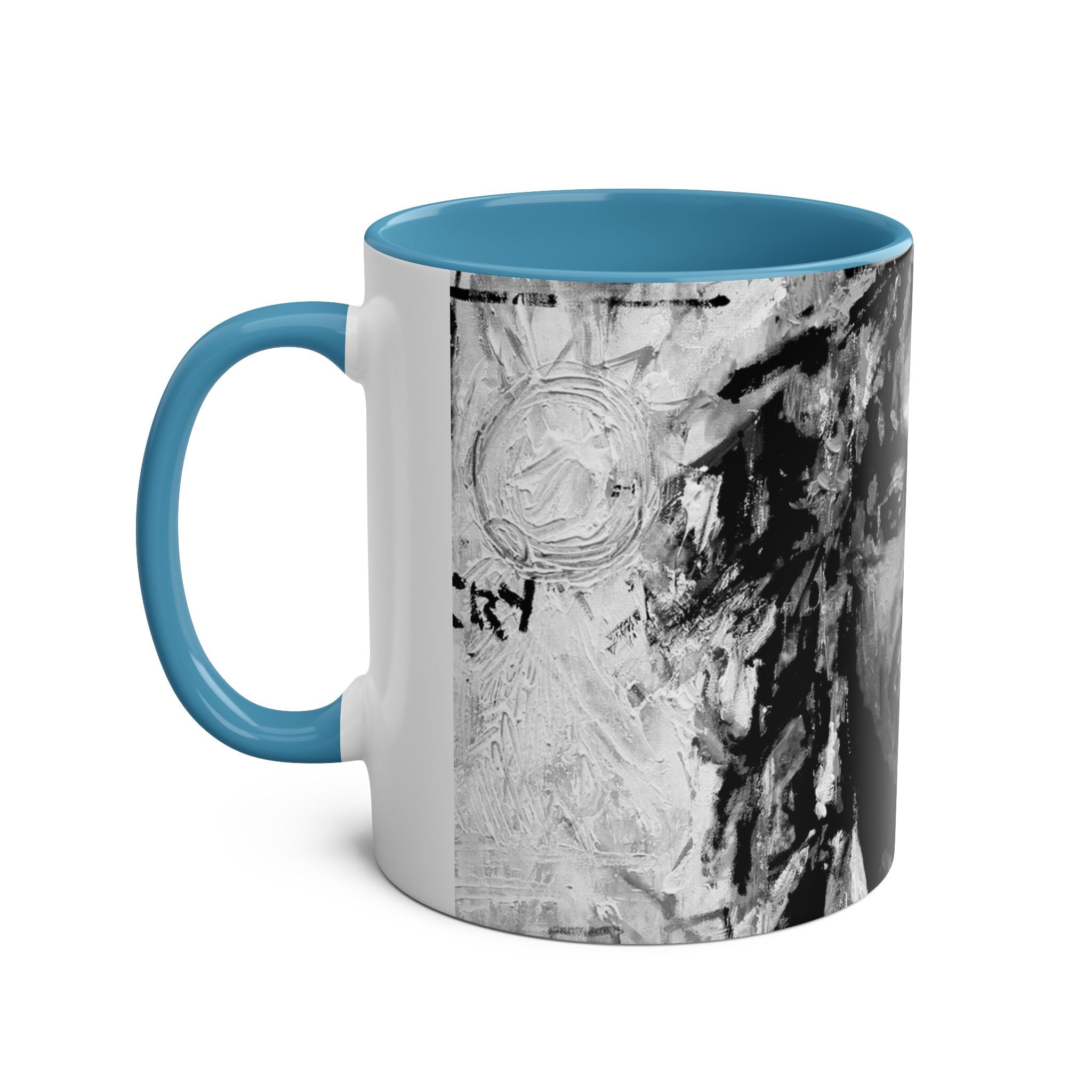 Bob Marley Abstract Two-Tone Coffee Mug – Reggae Music Fan Gift, 11oz