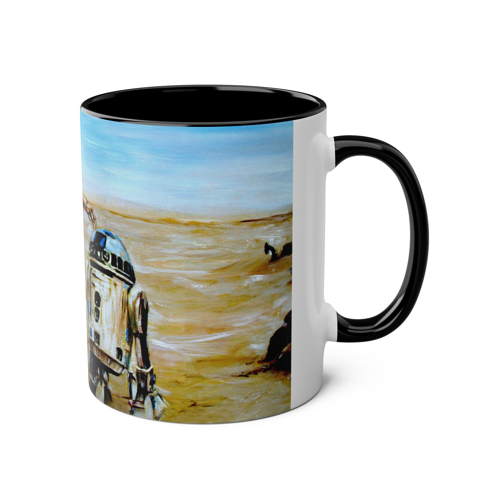 Starwars Abstract - Star Cutouts SC480 Official Star Wars The Droids R2-D2, C3P-O   Two-Tone Coffee Mugs, 11oz
