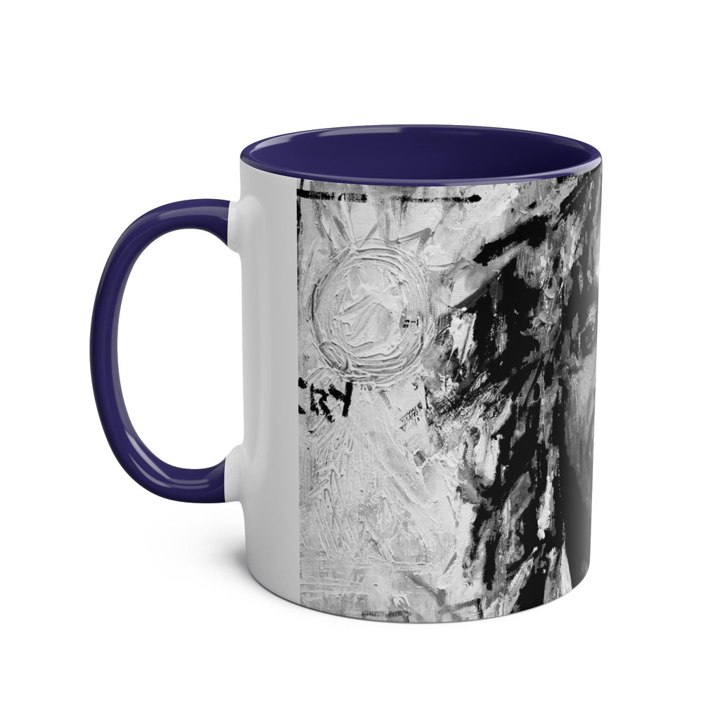 Bob Marley Abstract Two-Tone Coffee Mug – Reggae Music Fan Gift, 11oz