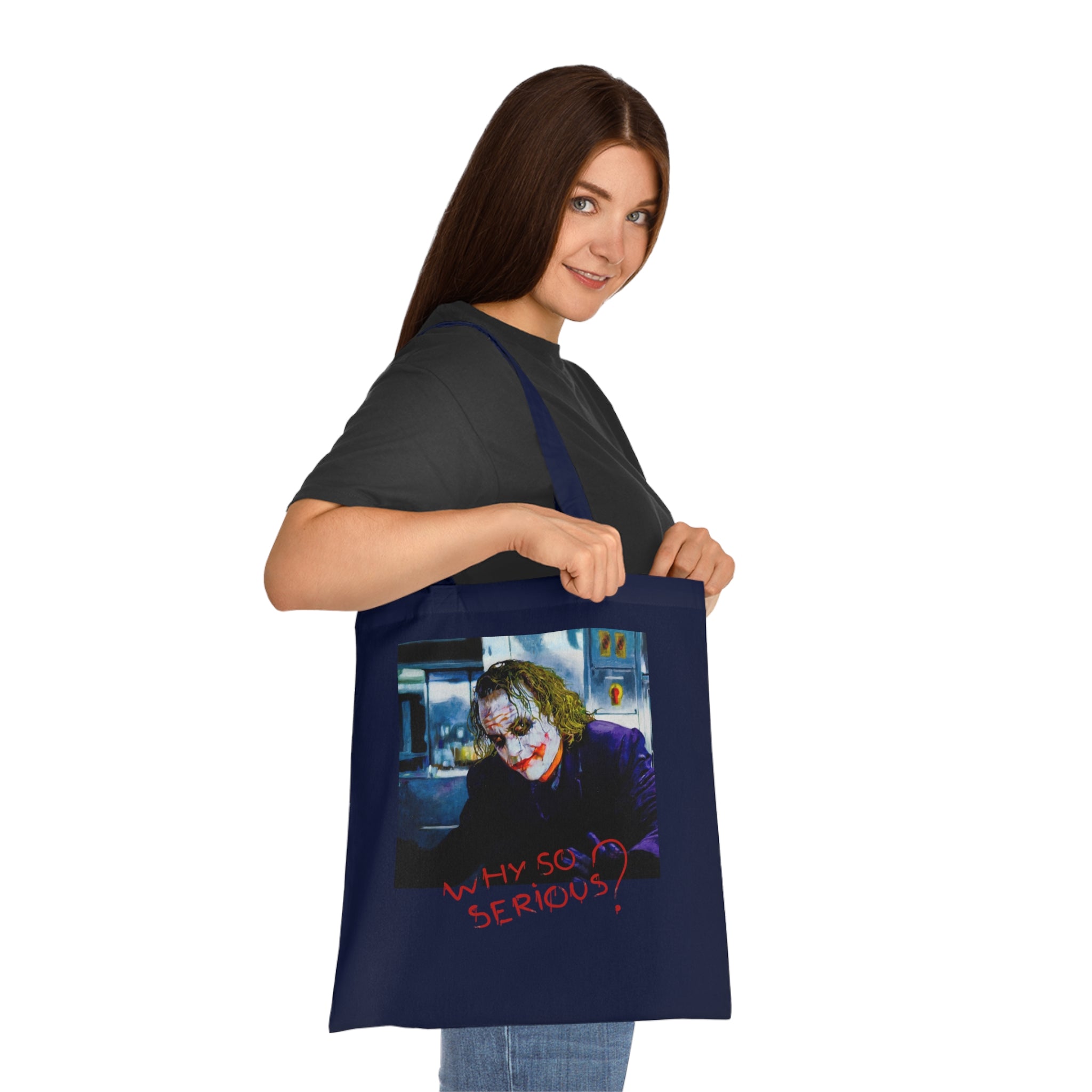 Joker Design - Why so Serious Eco-Friendly, Reusable Shopping Bag, Gift for Fans, Movie Merchandise, Halloween Decor