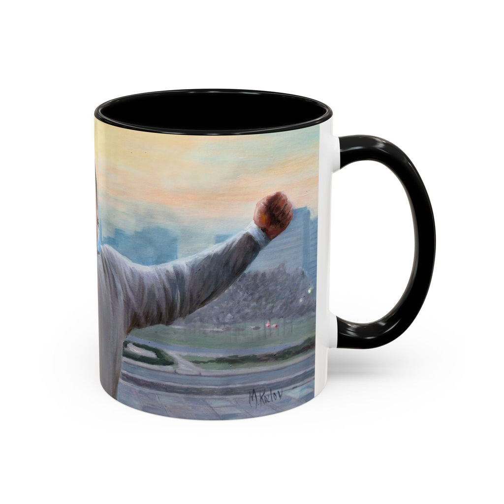Mug, Rocky Inspired Boxing Fan Gift Coffee Cup, Sports Movie Fan Art, Balboa Knockout, Inspirational Unique Retro Film Collector,