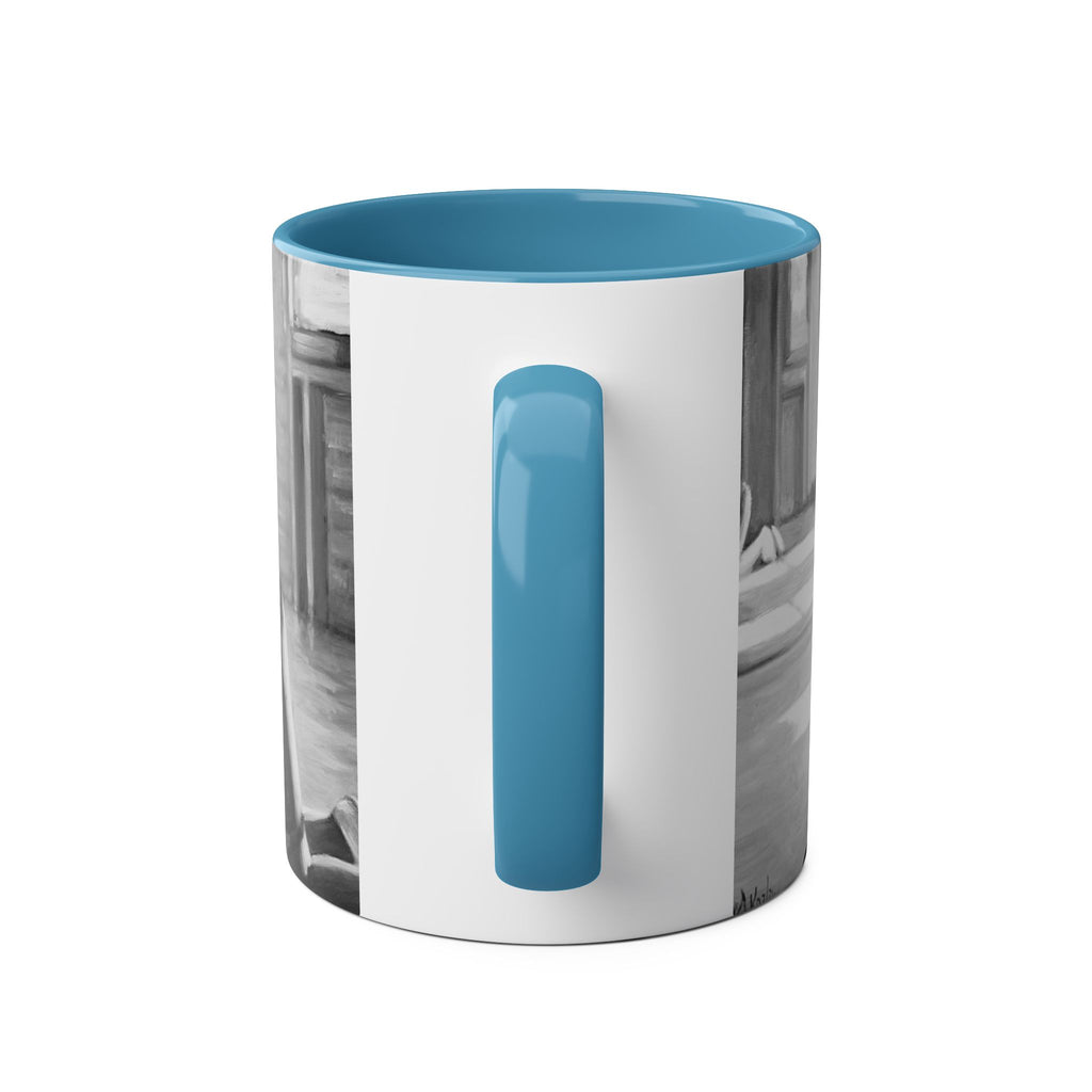 Dirty Dancing Scene  Abstract B&W Two-Tone Mug Cup, Novelty Ceramic Tea Cup, Unique Kitchen Drinkware, Home Decor Accent