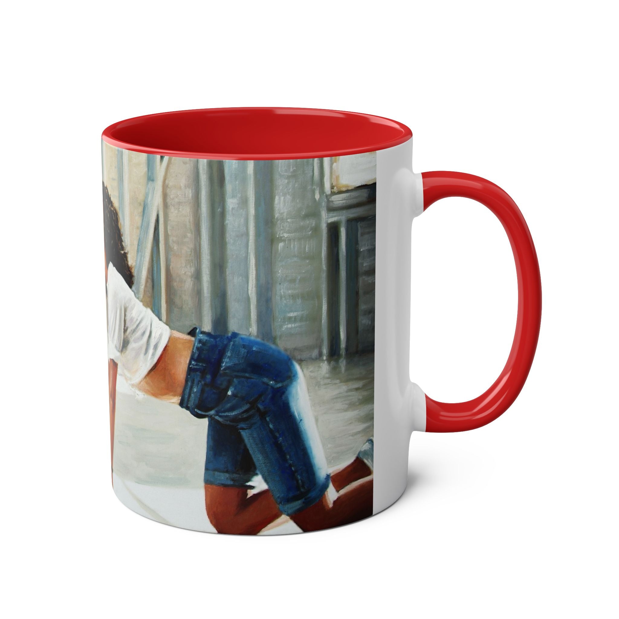 Dirty Dancing Abstract Tea Coffee Mug,  Two-Tone Ceramic Cup, Kitchen Decor, Gift