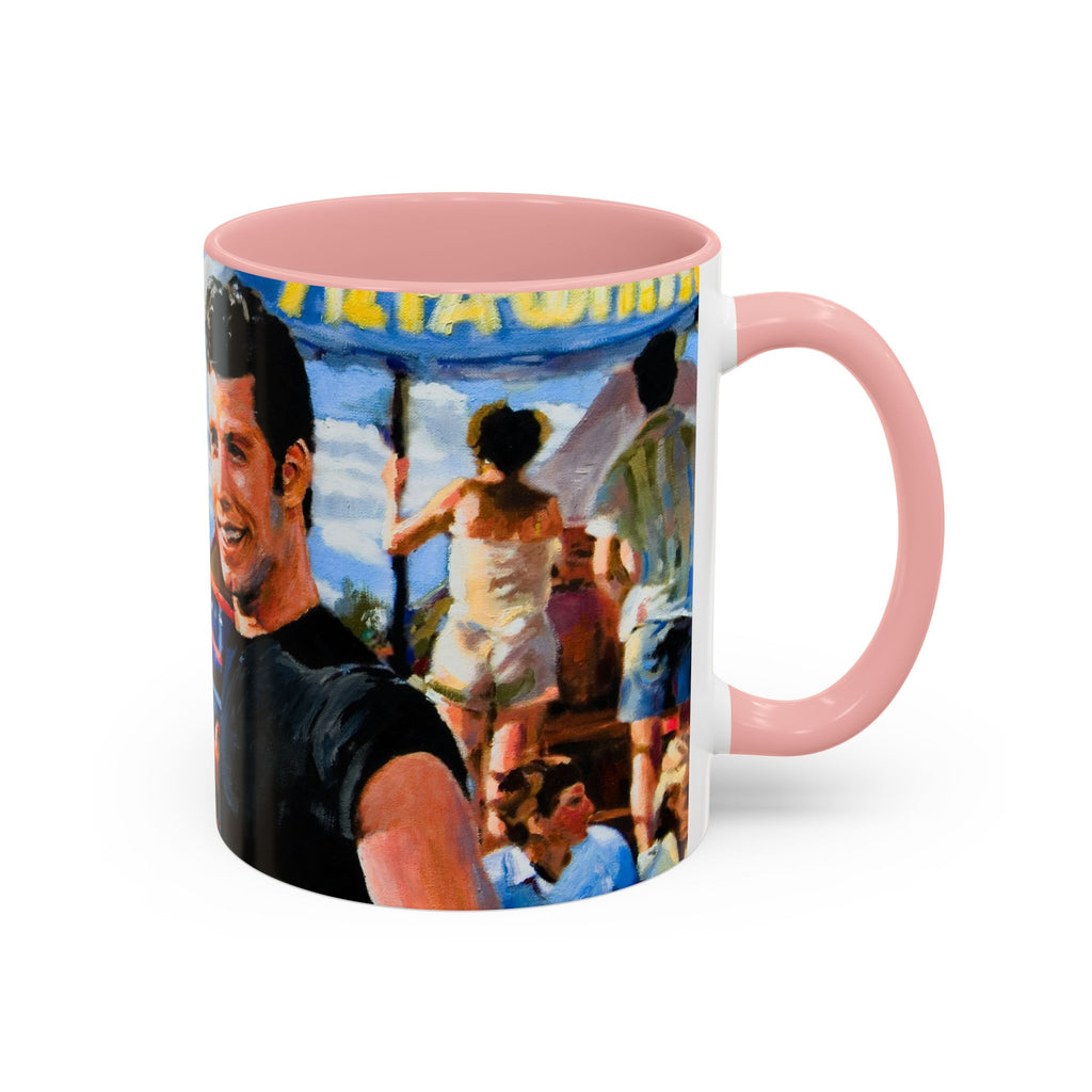 Grease Mug , Danny Zuko ,Sandy Olson , 50s Nostalgia Gift ,Retro Movie Lover, Pink Ladies Fan , Novelty Ceramic Cup