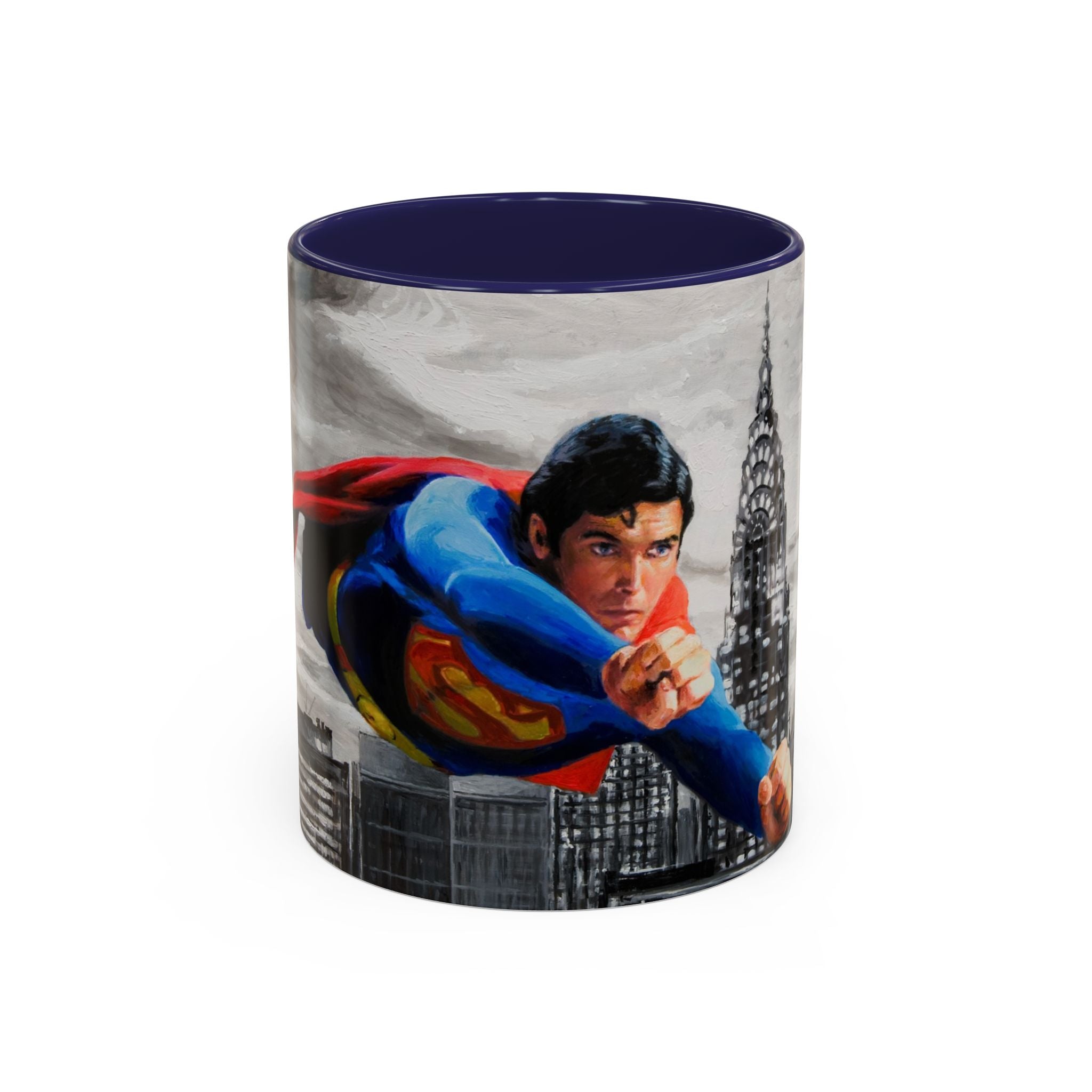 Superman Mug, Superhero Coffee Cup for Dad and Son, DC Comics Gift, Comic Book Fan Cup, Fathers Day Gift, Hero Accent Mug