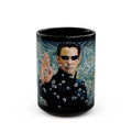 Matrix Movie Mug, Sci-Fi Coffee Cup, Cyberpunk Film Lover Gift, Geeky Cup, Keanu Reeves Fan Present, Black Ceramic Drinkware