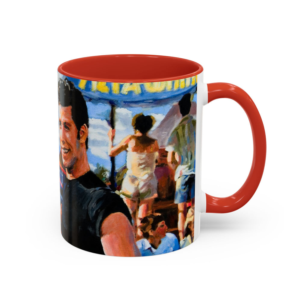 Grease Mug , Danny Zuko ,Sandy Olson , 50s Nostalgia Gift ,Retro Movie Lover, Pink Ladies Fan , Novelty Ceramic Cup