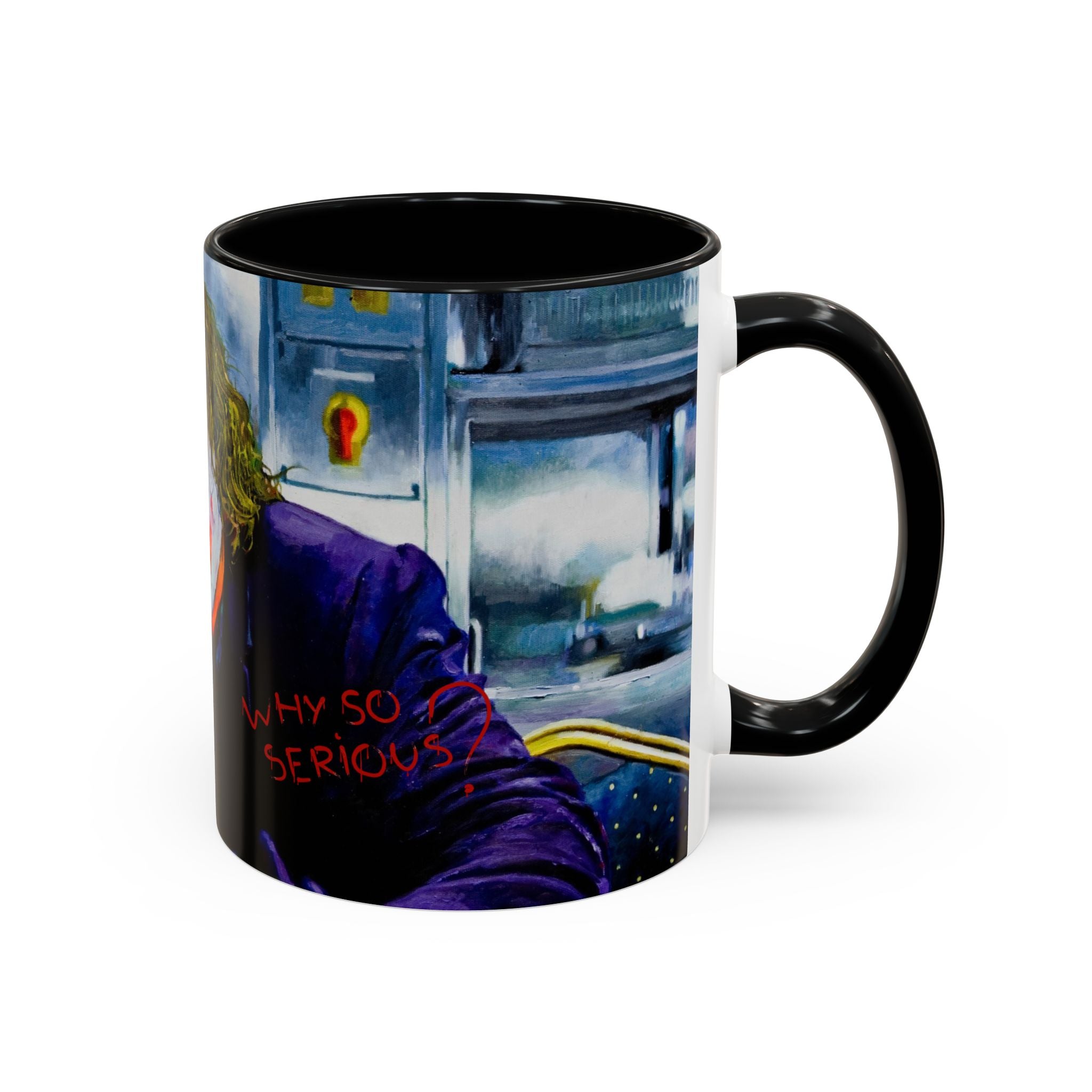 Dark Clown Villain Mug Hand-Painted Style Fan Art Pop Culture Coffee Cup  Comic Inspired Gift