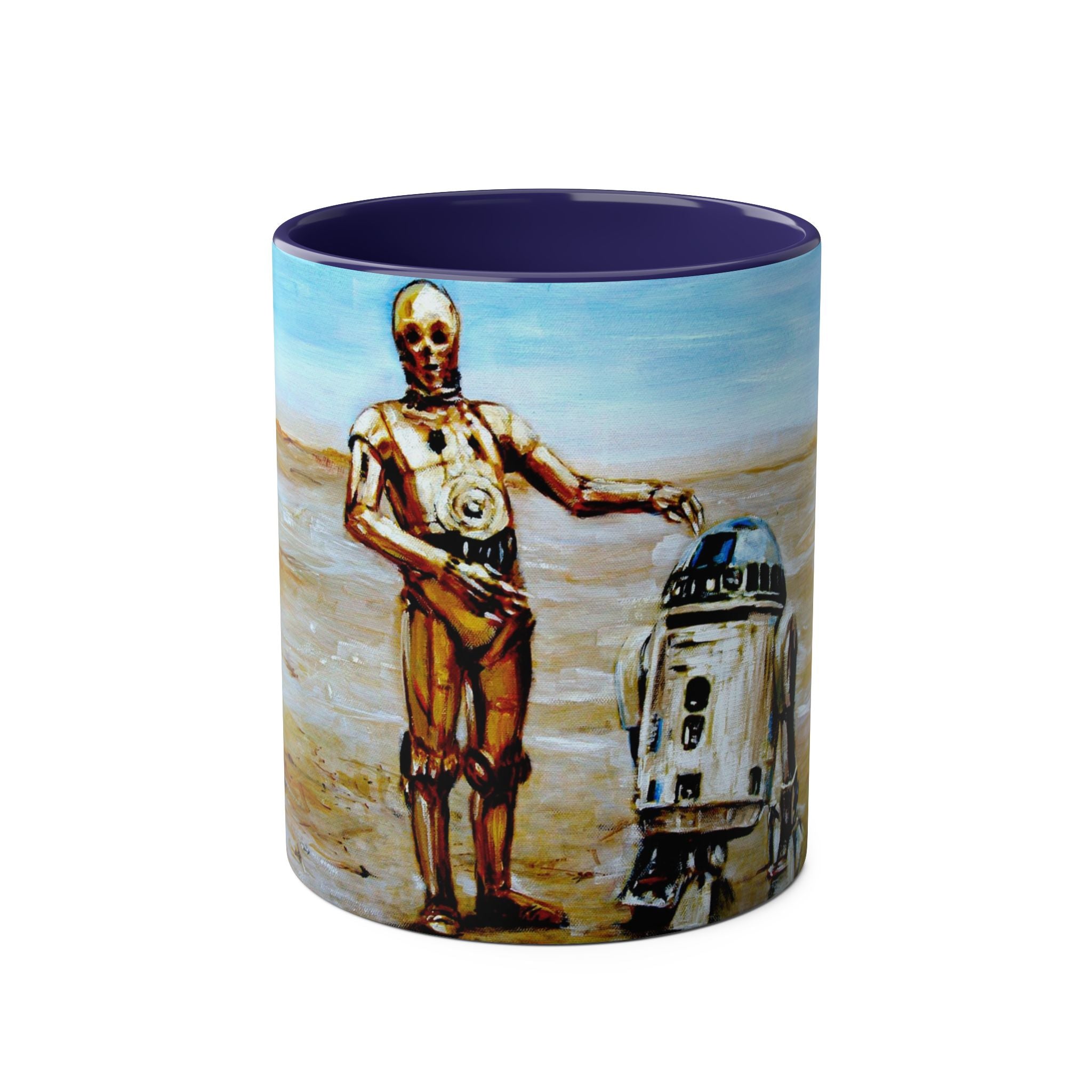 Starwars Abstract - Star Cutouts SC480 Official Star Wars The Droids R2-D2, C3P-O   Two-Tone Coffee Mugs, 11oz