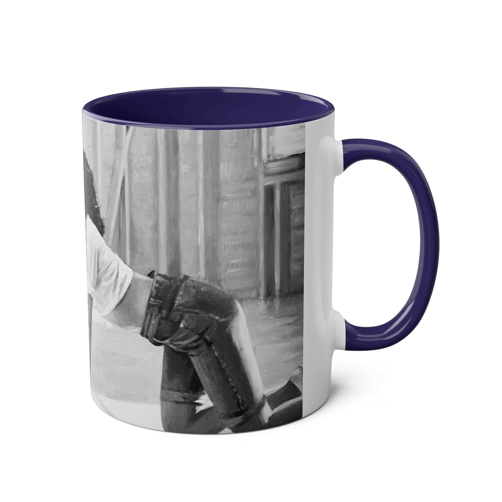 Dirty Dancing Scene  Abstract B&W Two-Tone Mug Cup, Novelty Ceramic Tea Cup, Unique Kitchen Drinkware, Home Decor Accent
