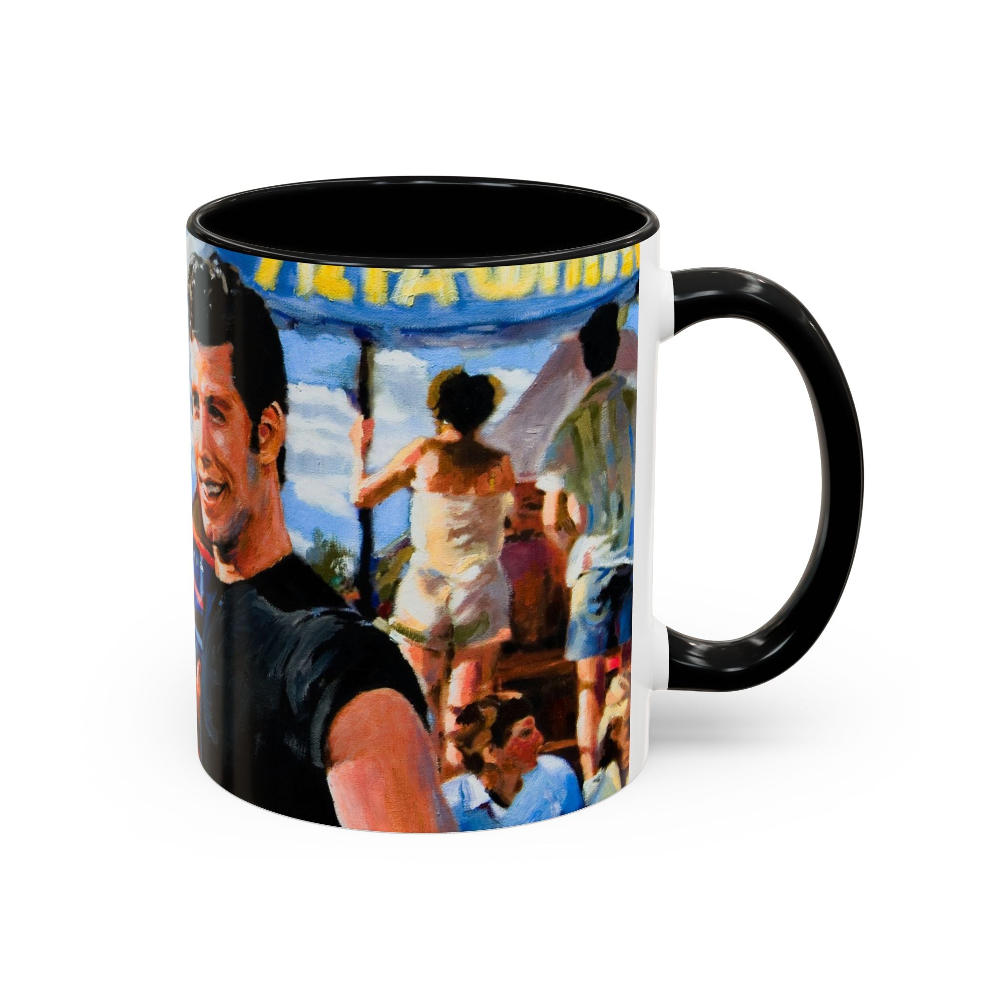 Grease Mug , Danny Zuko ,Sandy Olson , 50s Nostalgia Gift ,Retro Movie Lover, Pink Ladies Fan , Novelty Ceramic Cup