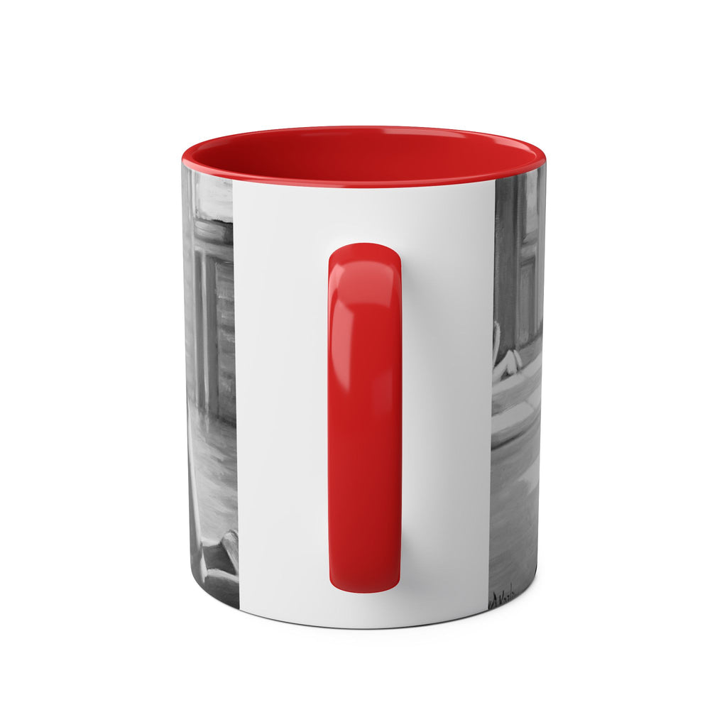 Dirty Dancing Scene  Abstract B&W Two-Tone Mug Cup, Novelty Ceramic Tea Cup, Unique Kitchen Drinkware, Home Decor Accent