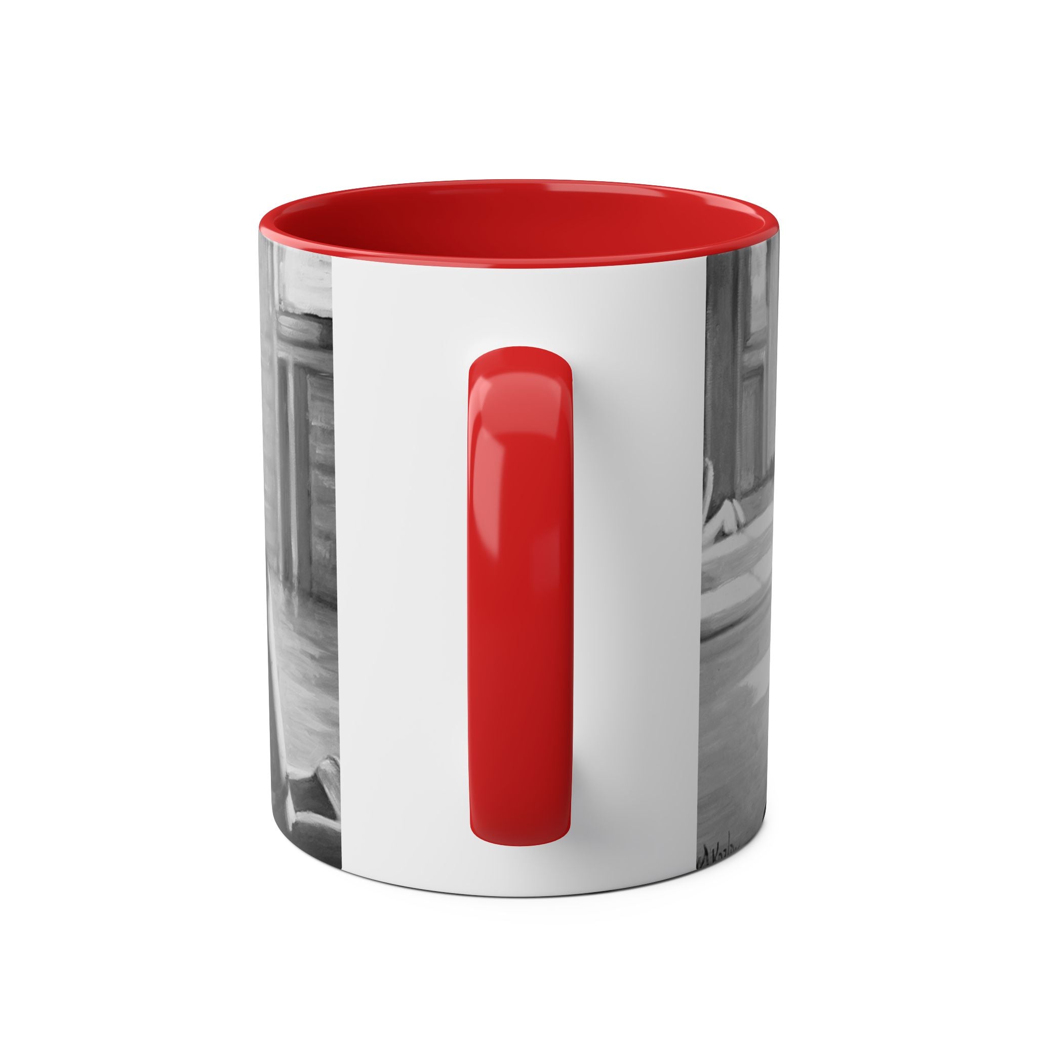 Dirty Dancing Scene  Abstract B&W Two-Tone Mug Cup, Novelty Ceramic Tea Cup, Unique Kitchen Drinkware, Home Decor Accent