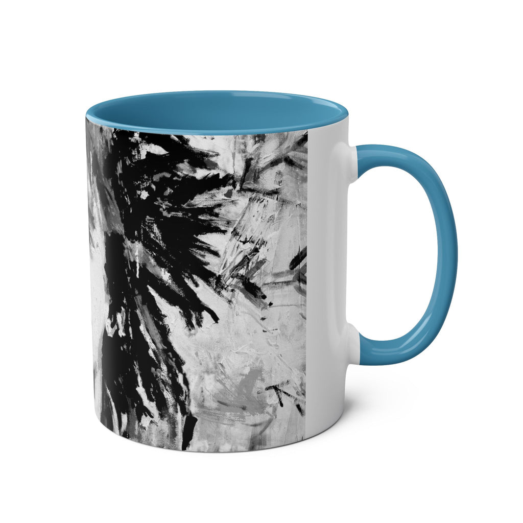 Bob Marley Abstract Two-Tone Coffee Mug – Reggae Music Fan Gift, 11oz