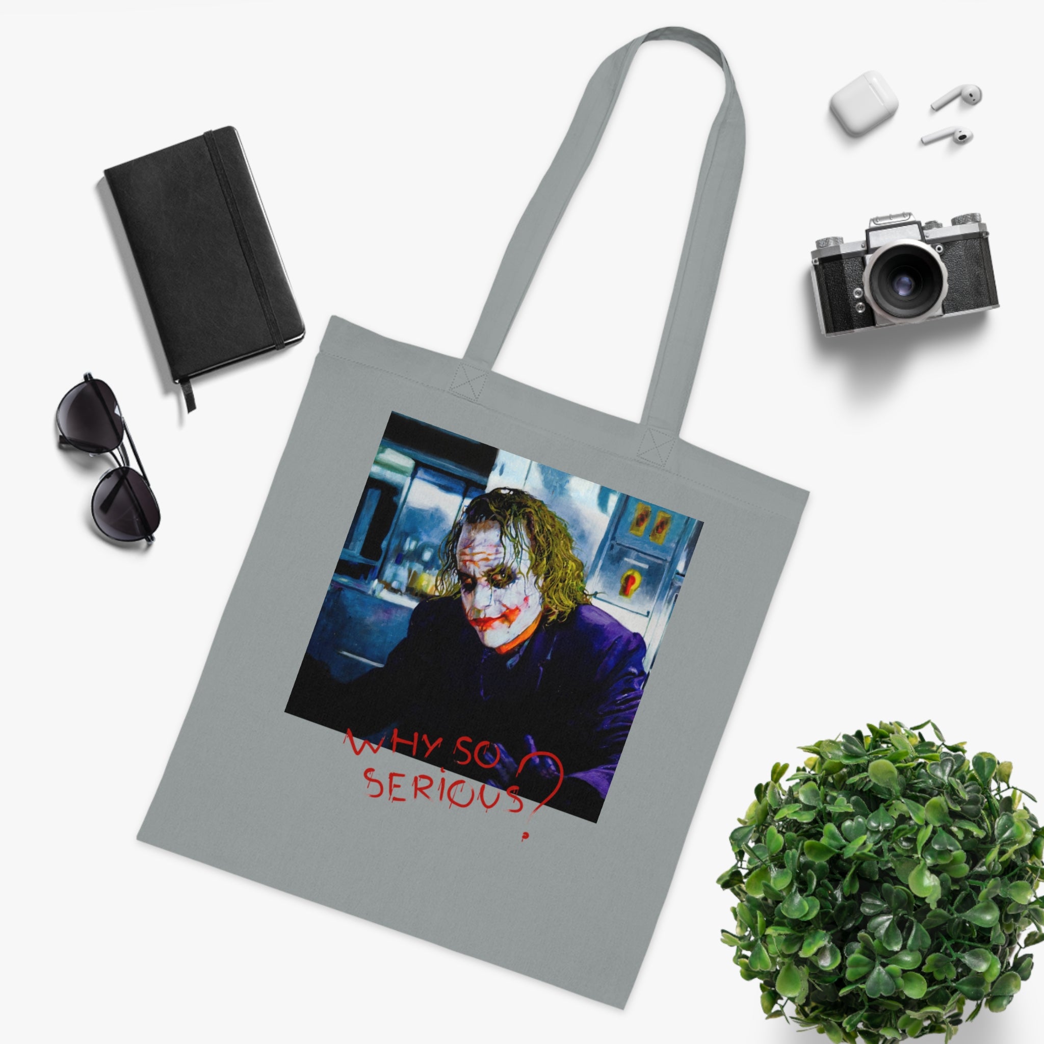 Joker Design - Why so Serious Eco-Friendly, Reusable Shopping Bag, Gift for Fans, Movie Merchandise, Halloween Decor
