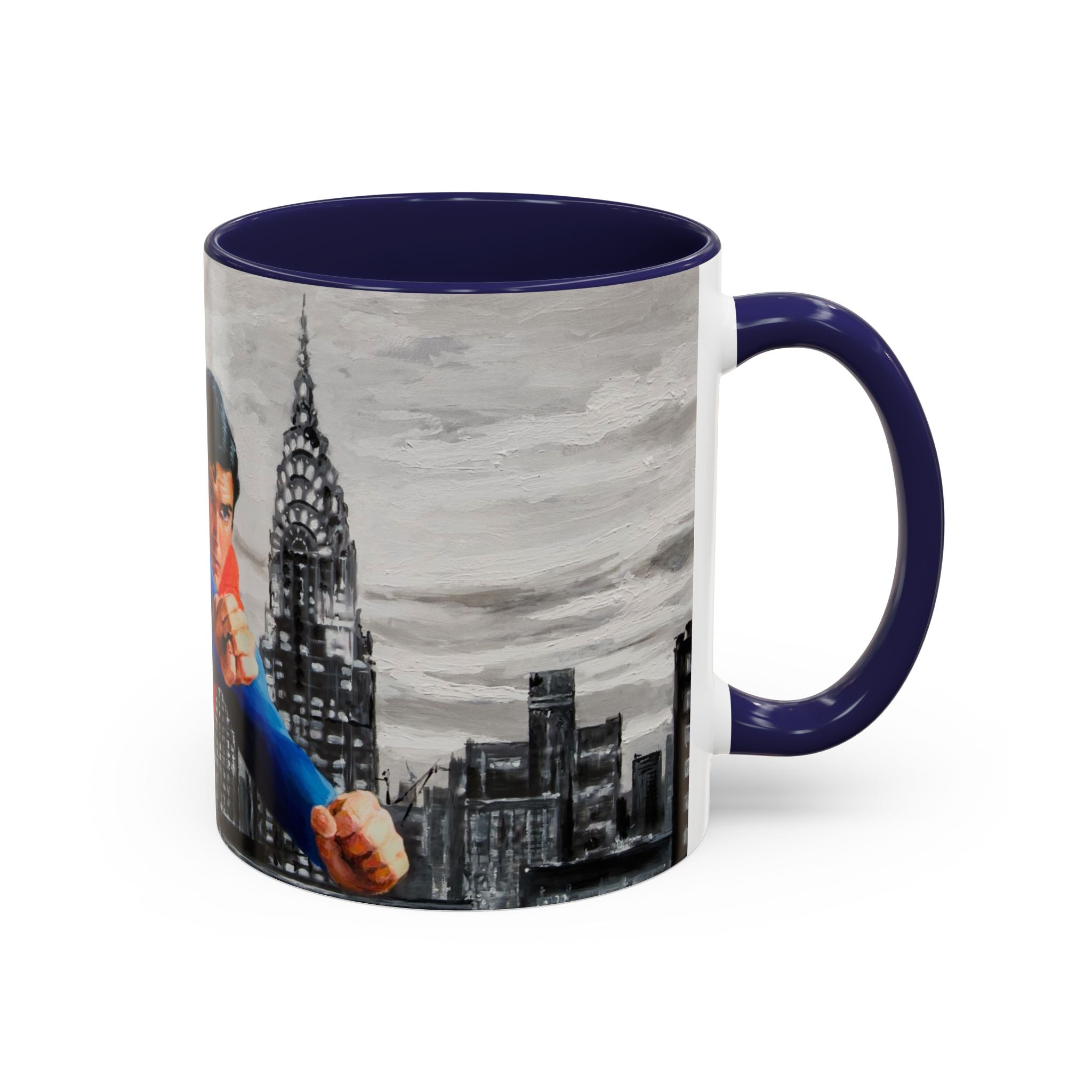 Superman Mug, Superhero Coffee Cup for Dad and Son, DC Comics Gift, Comic Book Fan Cup, Fathers Day Gift, Hero Accent Mug