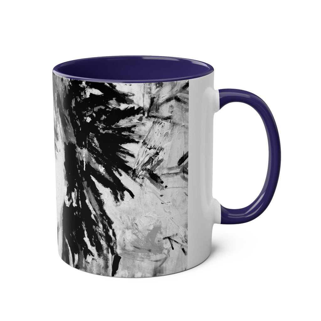 Bob Marley Abstract Two-Tone Coffee Mug – Reggae Music Fan Gift, 11oz