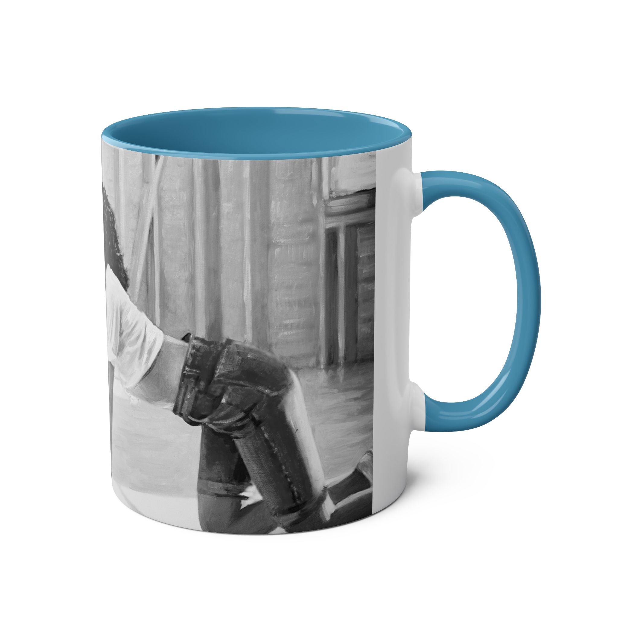 Dirty Dancing Scene  Abstract B&W Two-Tone Mug Cup, Novelty Ceramic Tea Cup, Unique Kitchen Drinkware, Home Decor Accent