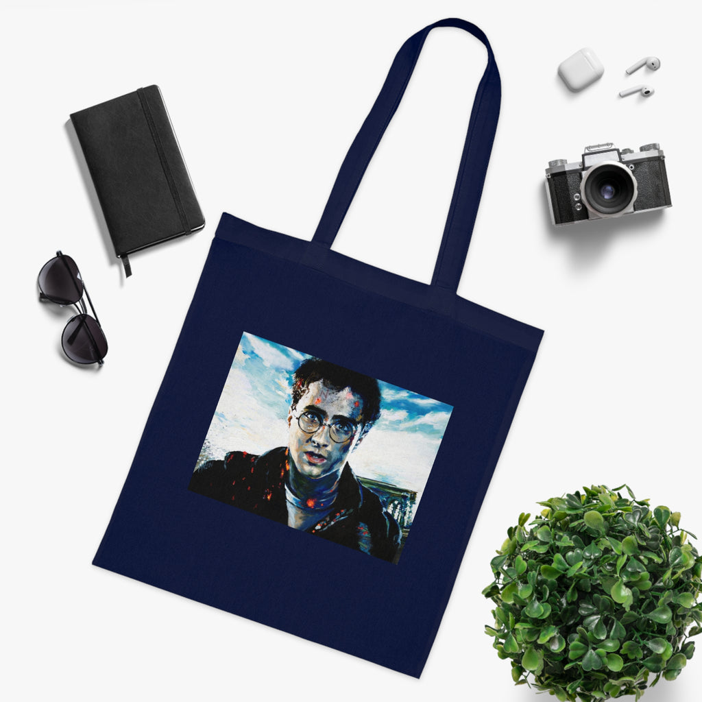 Wizard Academy Fantasy Magic Gift for Book Lovers  Cotton Tote Bag Eco-Friendly Shopping Tote, Book Lover's Accessory, Unique School Bag