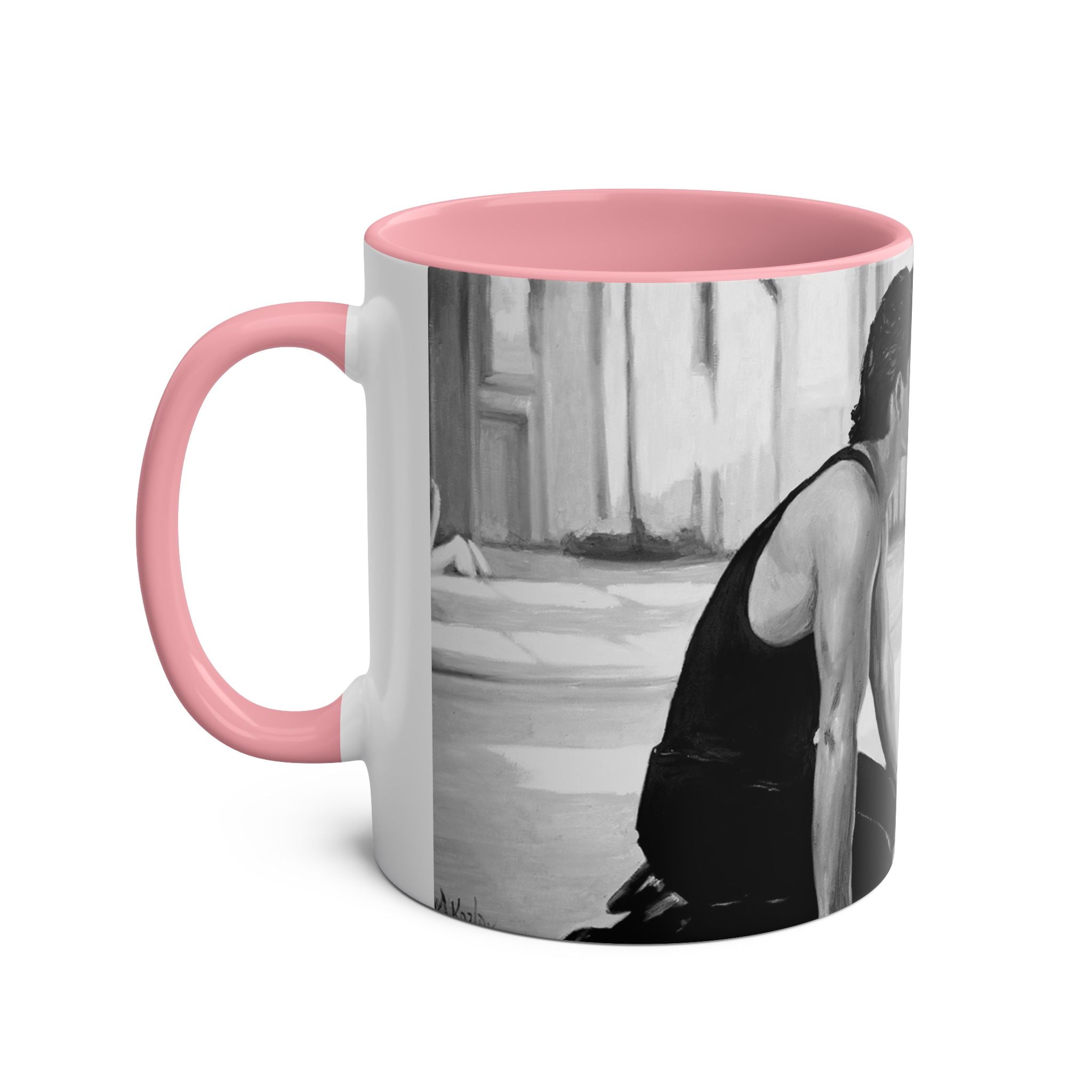 Dirty Dancing Scene  Abstract B&W Two-Tone Mug Cup, Novelty Ceramic Tea Cup, Unique Kitchen Drinkware, Home Decor Accent