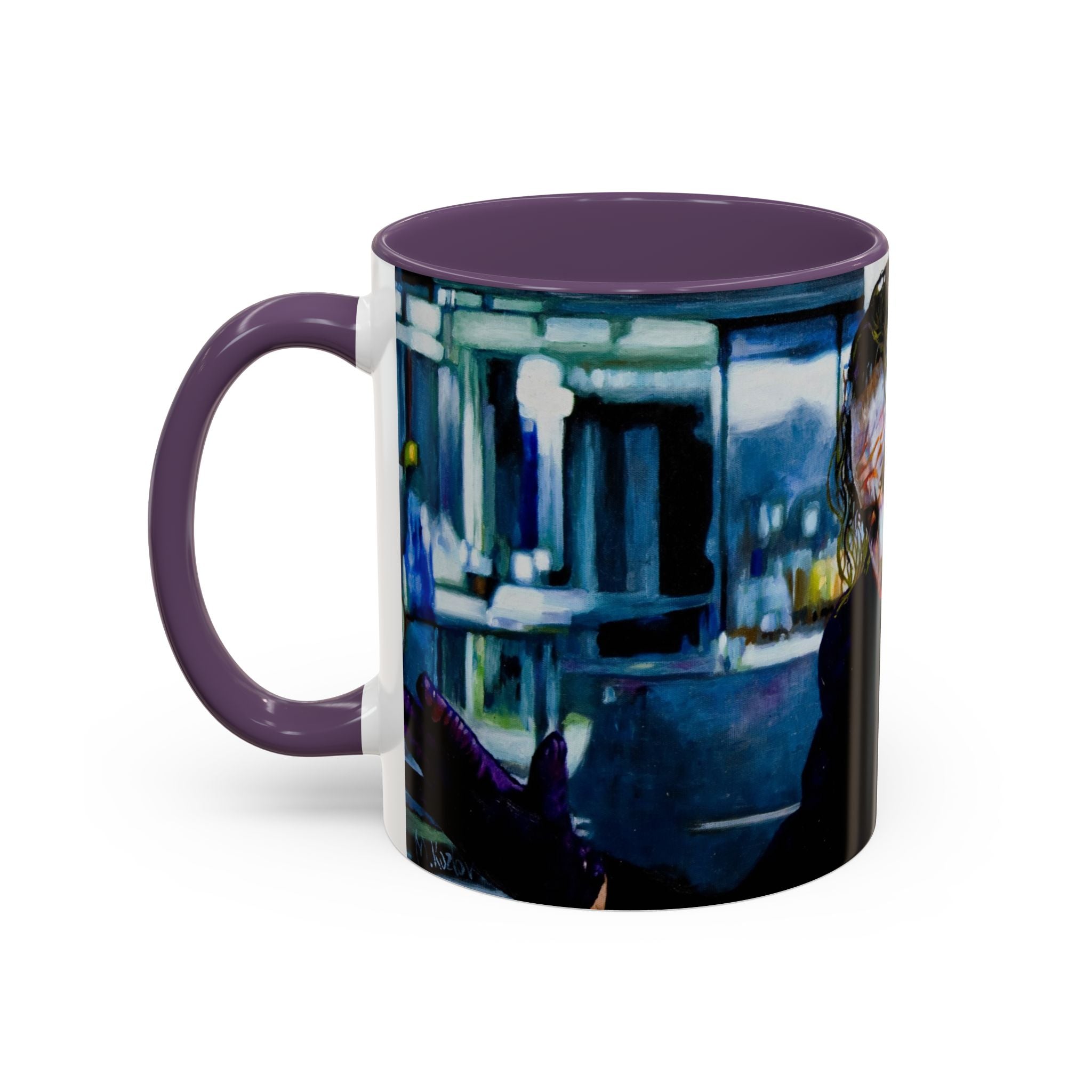 Dark Clown Villain Mug Hand-Painted Style Fan Art Pop Culture Coffee Cup  Comic Inspired Gift