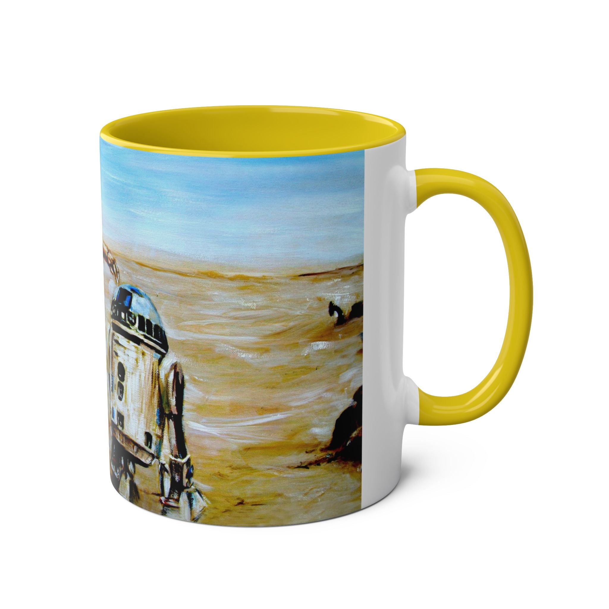 Starwars Abstract - Star Cutouts SC480 Official Star Wars The Droids R2-D2, C3P-O   Two-Tone Coffee Mugs, 11oz