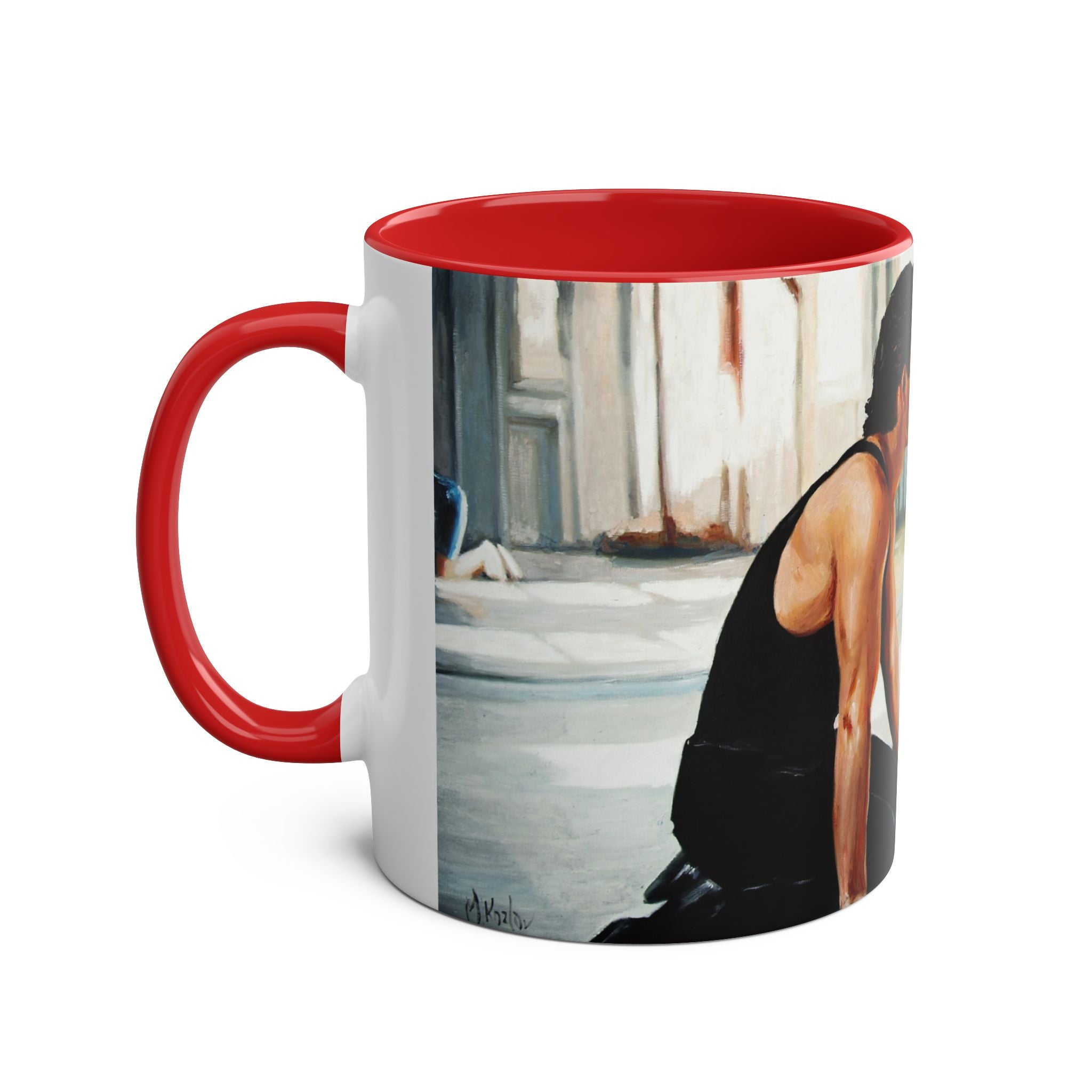 Dirty Dancing Abstract Tea Coffee Mug,  Two-Tone Ceramic Cup, Kitchen Decor, Gift