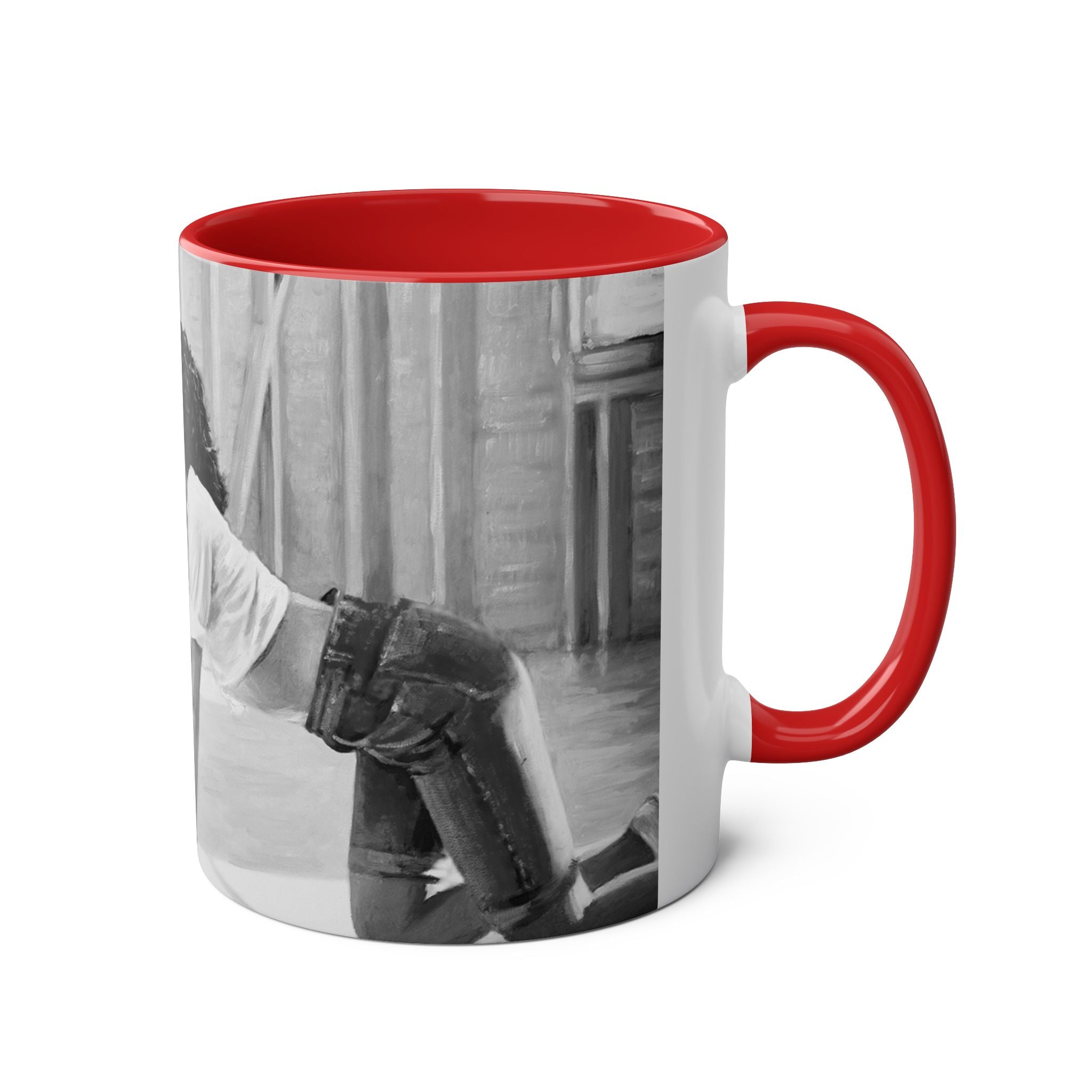 Dirty Dancing Scene  Abstract B&W Two-Tone Mug Cup, Novelty Ceramic Tea Cup, Unique Kitchen Drinkware, Home Decor Accent