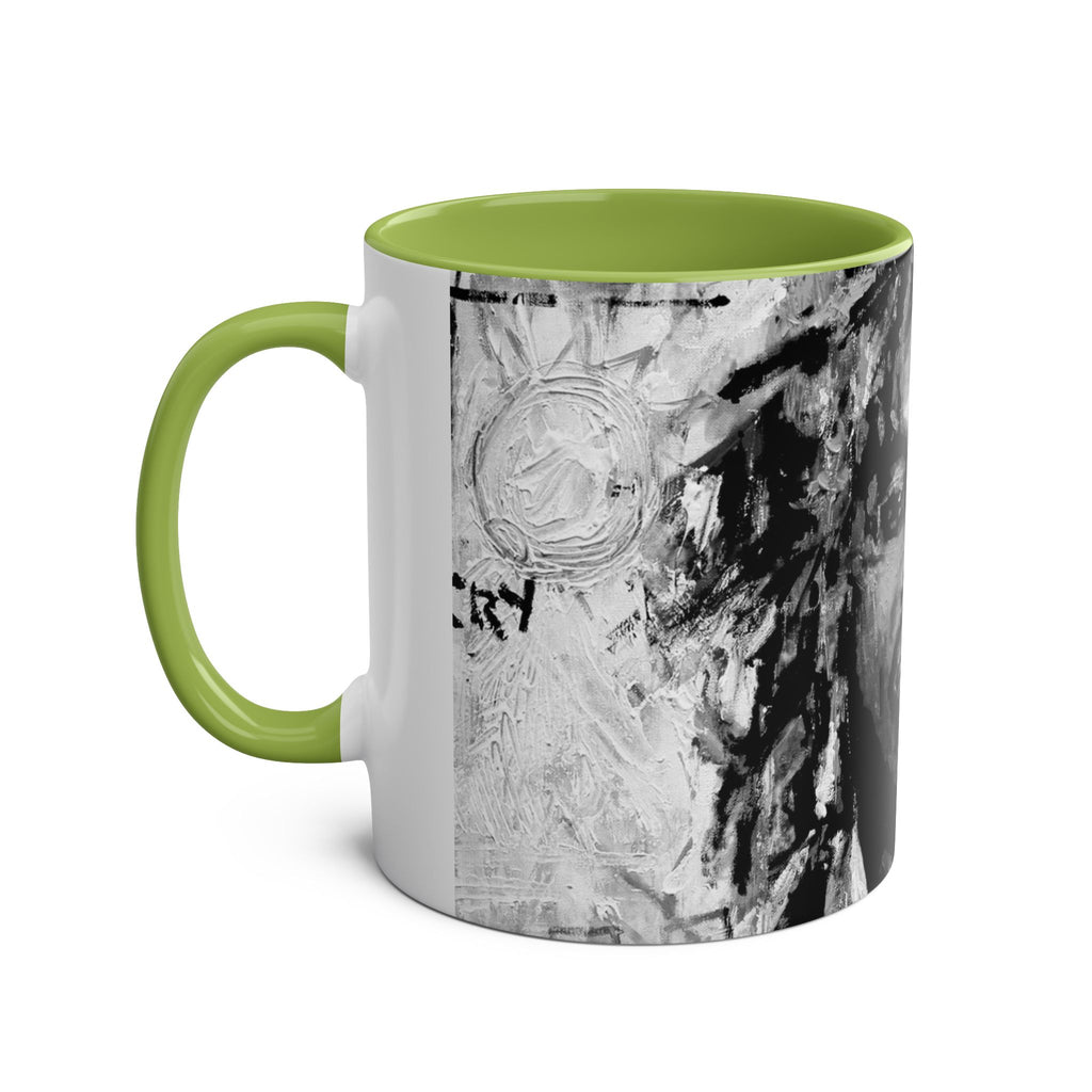 Bob Marley Abstract Two-Tone Coffee Mug – Reggae Music Fan Gift, 11oz