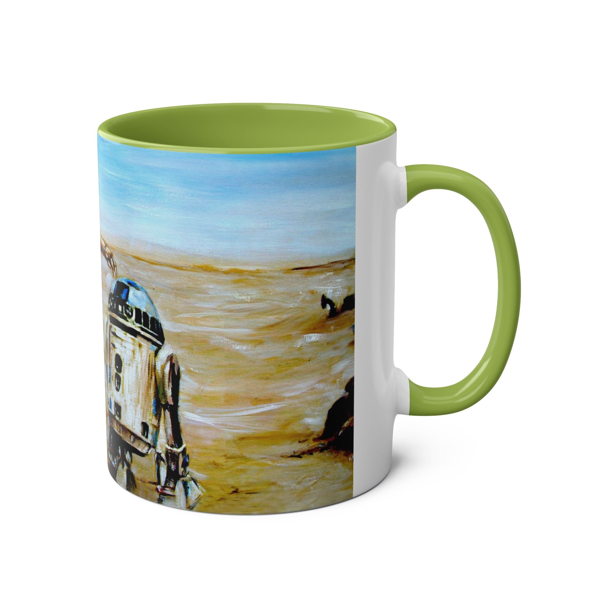 Starwars Abstract - Star Cutouts SC480 Official Star Wars The Droids R2-D2, C3P-O   Two-Tone Coffee Mugs, 11oz