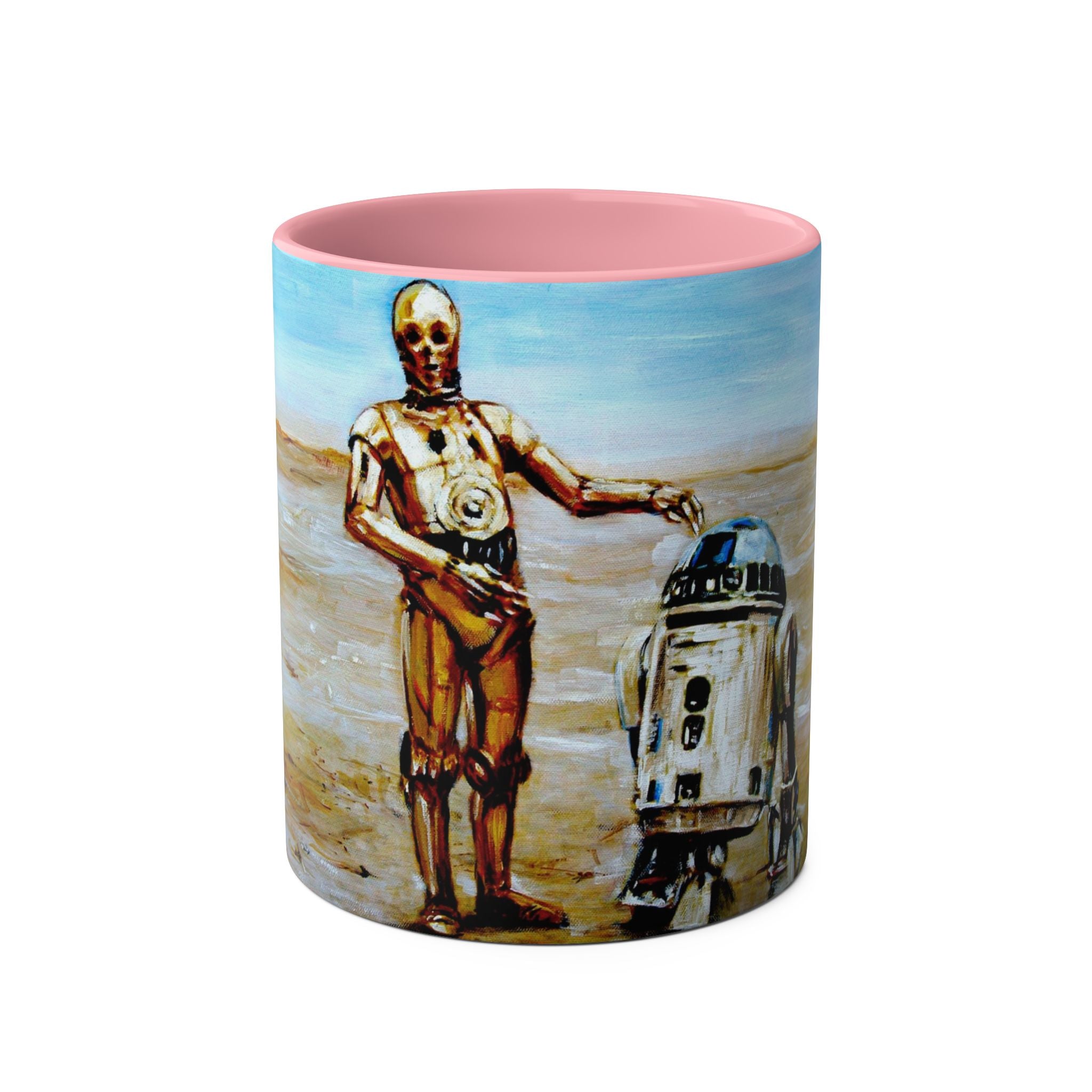 Starwars Abstract - Star Cutouts SC480 Official Star Wars The Droids R2-D2, C3P-O   Two-Tone Coffee Mugs, 11oz