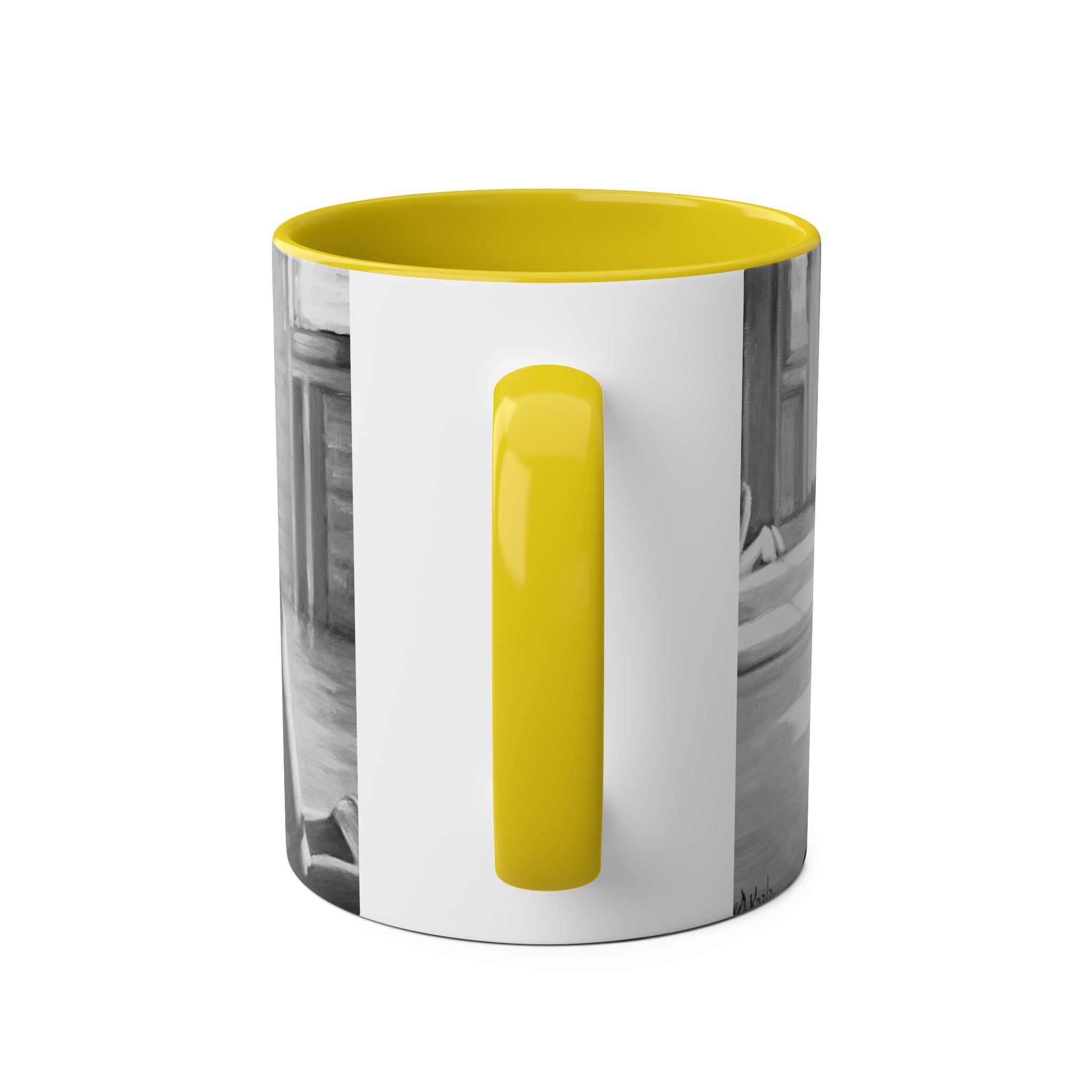 Dirty Dancing Scene  Abstract B&W Two-Tone Mug Cup, Novelty Ceramic Tea Cup, Unique Kitchen Drinkware, Home Decor Accent