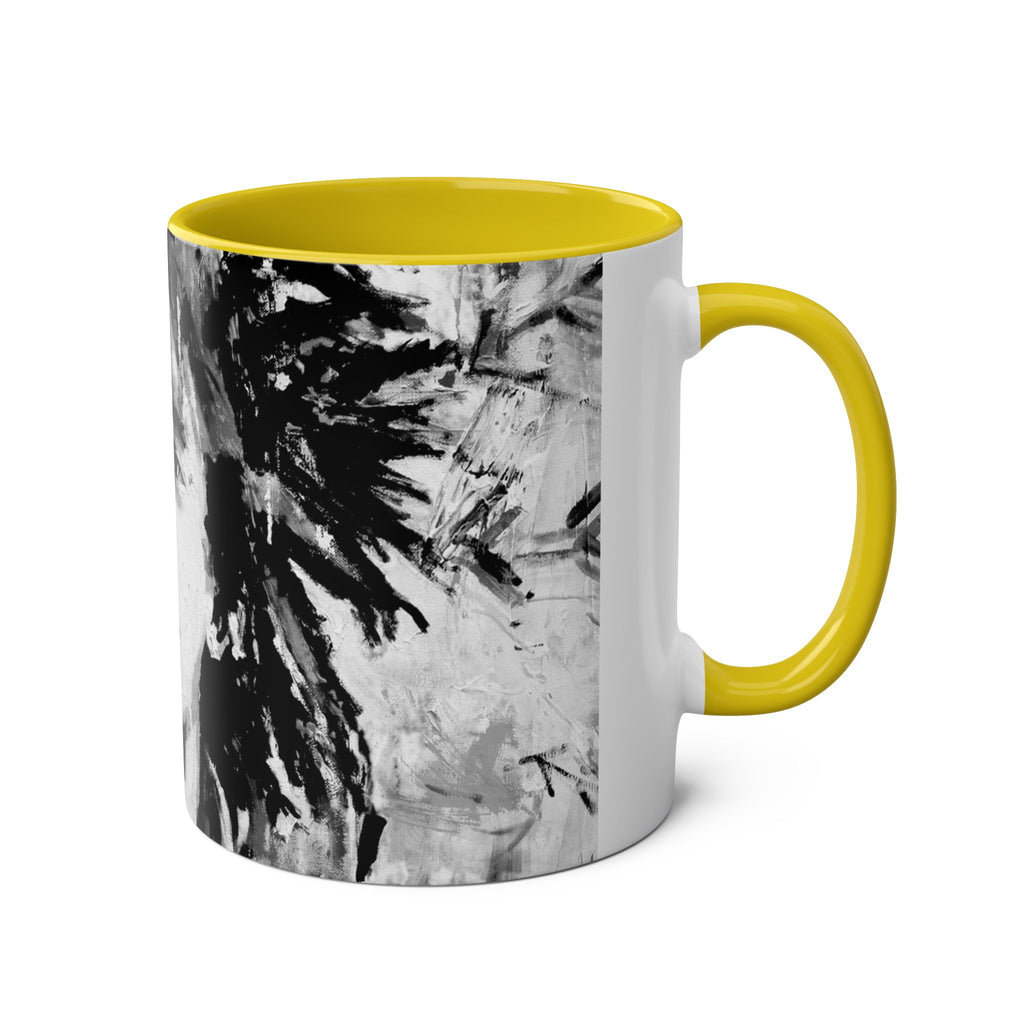 Bob Marley Abstract Two-Tone Coffee Mug – Reggae Music Fan Gift, 11oz