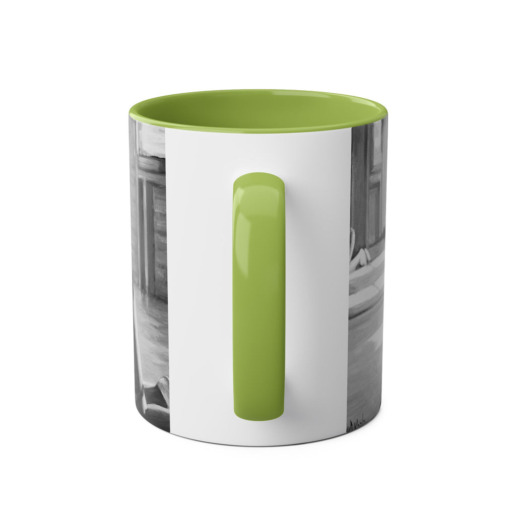 Dirty Dancing Scene  Abstract B&W Two-Tone Mug Cup, Novelty Ceramic Tea Cup, Unique Kitchen Drinkware, Home Decor Accent