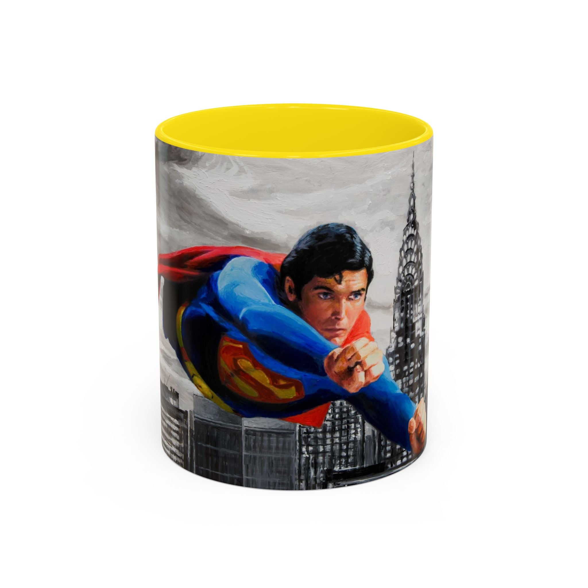 Superman Mug, Superhero Coffee Cup for Dad and Son, DC Comics Gift, Comic Book Fan Cup, Fathers Day Gift, Hero Accent Mug