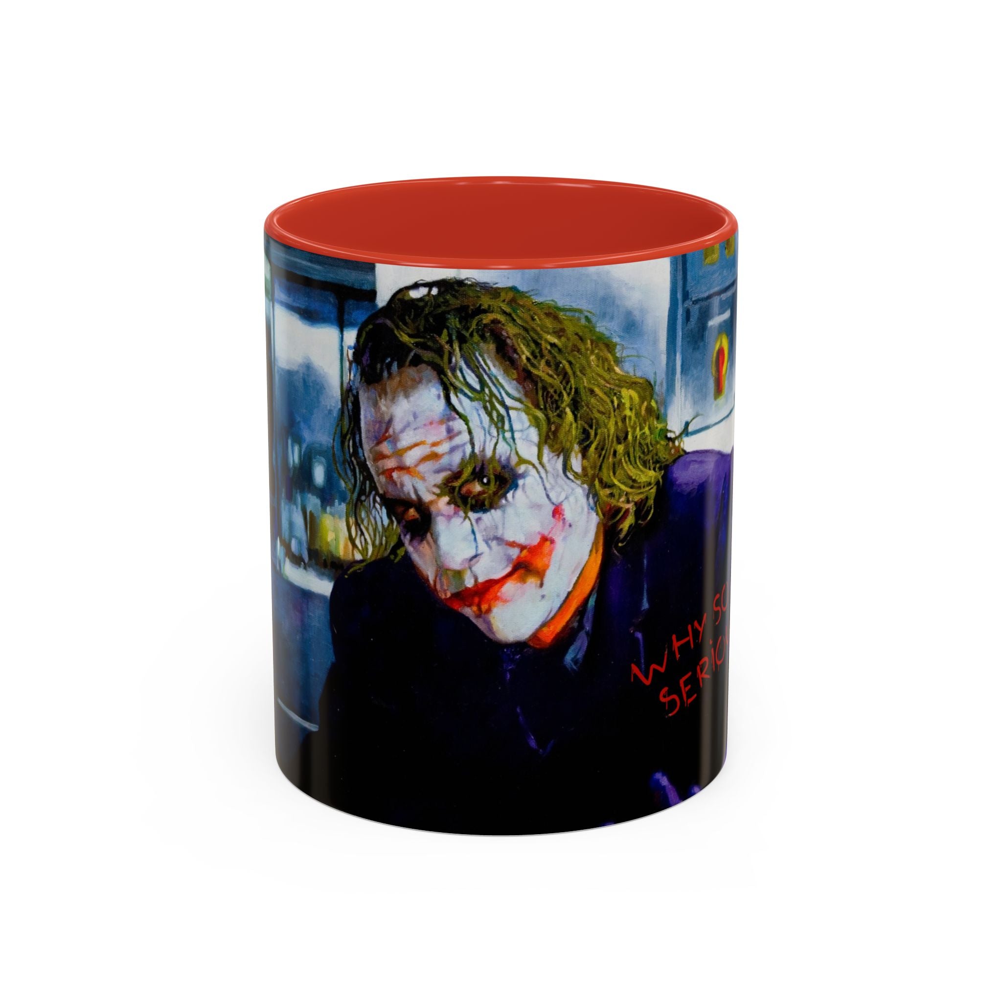 Dark Clown Villain Mug Hand-Painted Style Fan Art Pop Culture Coffee Cup  Comic Inspired Gift