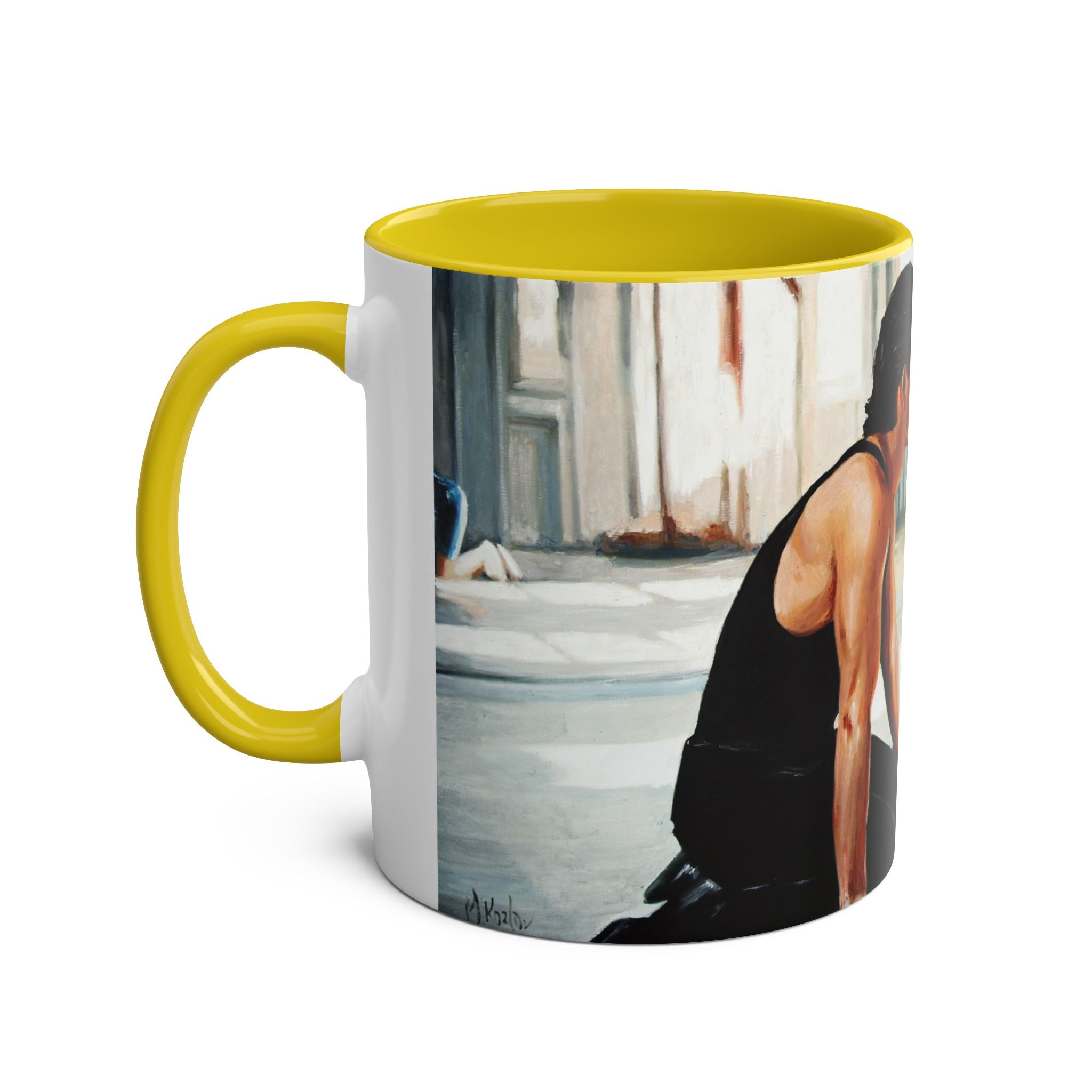 Dirty Dancing Abstract Tea Coffee Mug,  Two-Tone Ceramic Cup, Kitchen Decor, Gift
