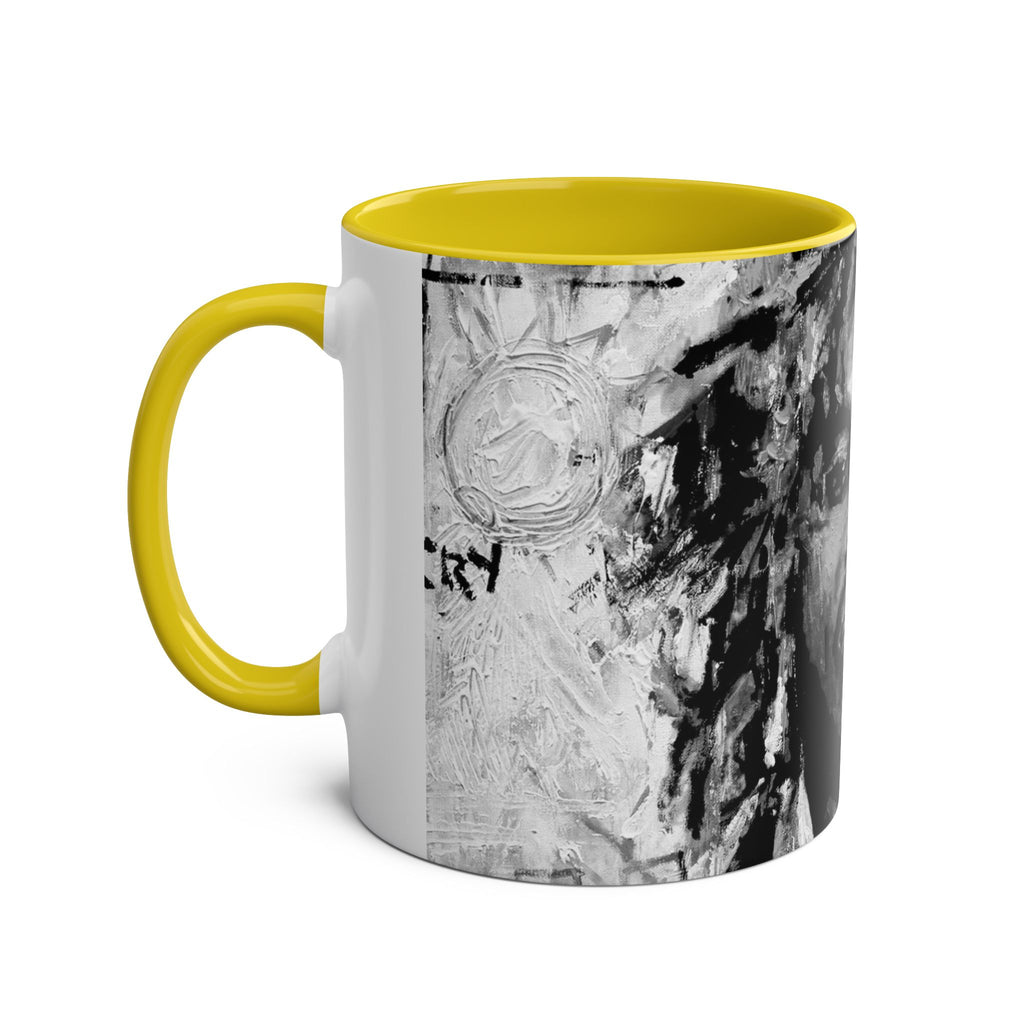 Bob Marley Abstract Two-Tone Coffee Mug – Reggae Music Fan Gift, 11oz