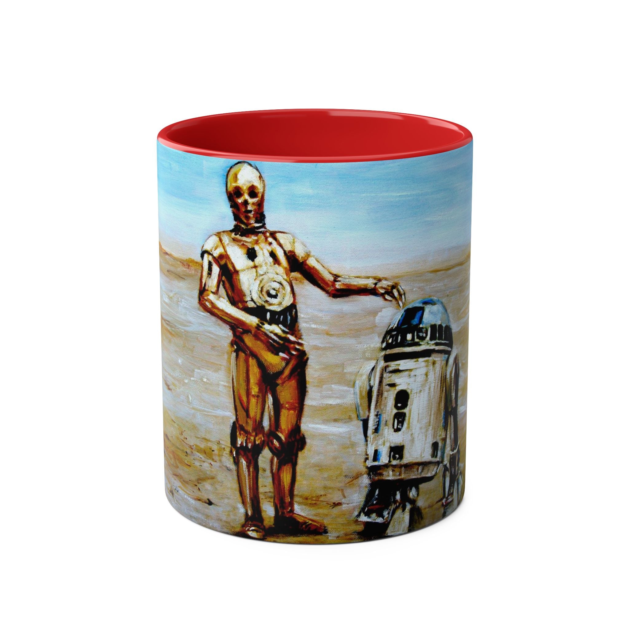 Starwars Abstract - Star Cutouts SC480 Official Star Wars The Droids R2-D2, C3P-O   Two-Tone Coffee Mugs, 11oz