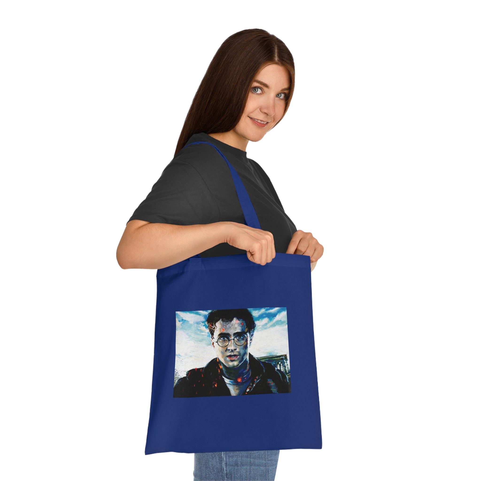 Wizard Academy Fantasy Magic Gift for Book Lovers  Cotton Tote Bag Eco-Friendly Shopping Tote, Book Lover's Accessory, Unique School Bag