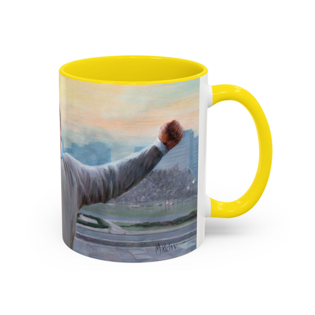 Mug, Rocky Inspired Boxing Fan Gift Coffee Cup, Sports Movie Fan Art, Balboa Knockout, Inspirational Unique Retro Film Collector,