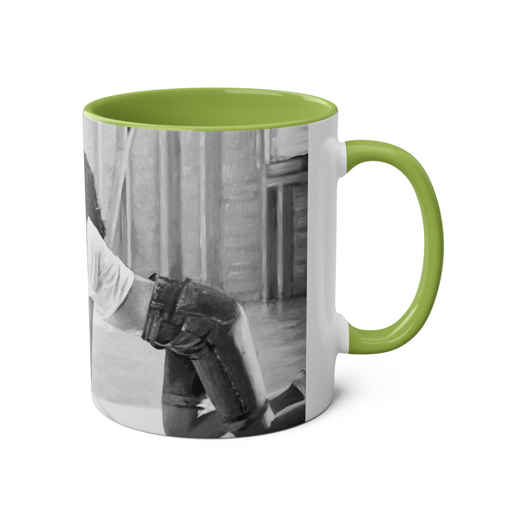 Dirty Dancing Scene  Abstract B&W Two-Tone Mug Cup, Novelty Ceramic Tea Cup, Unique Kitchen Drinkware, Home Decor Accent