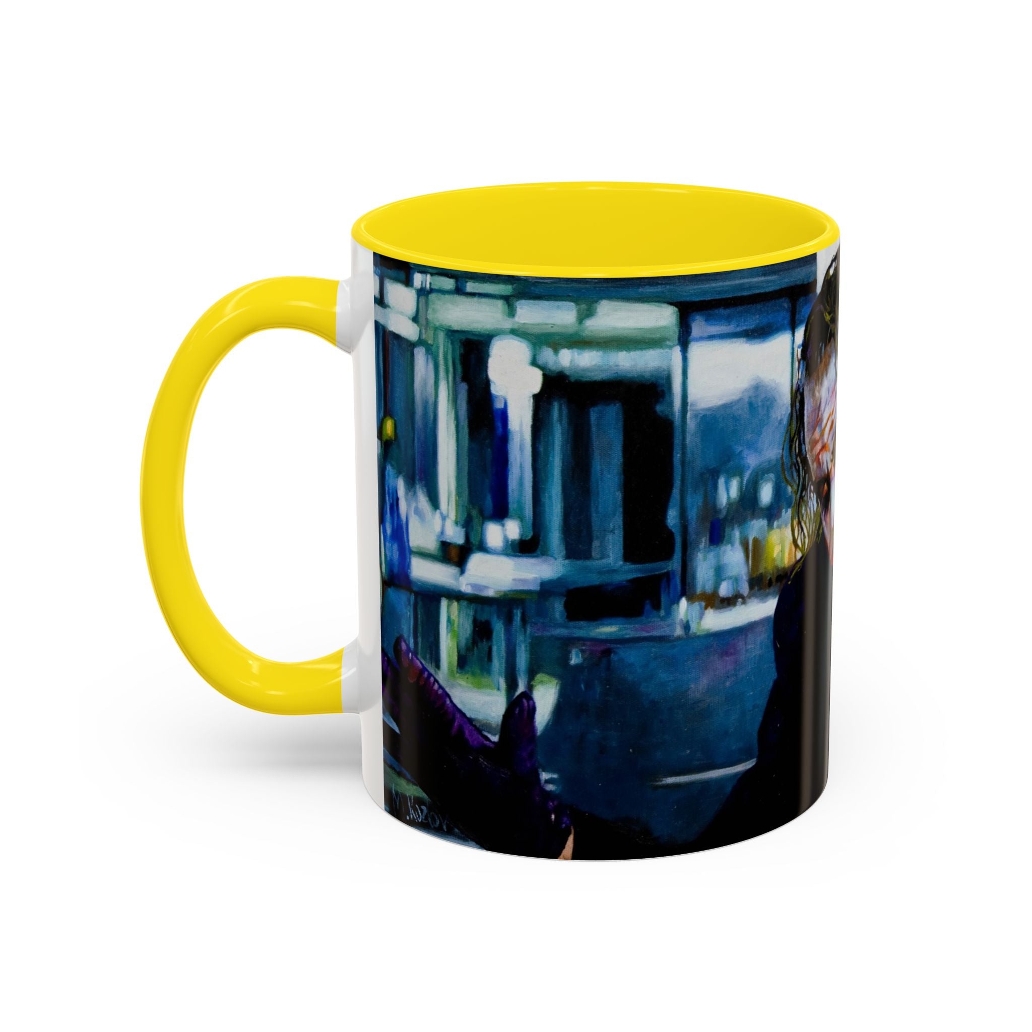 Dark Clown Villain Mug Hand-Painted Style Fan Art Pop Culture Coffee Cup  Comic Inspired Gift